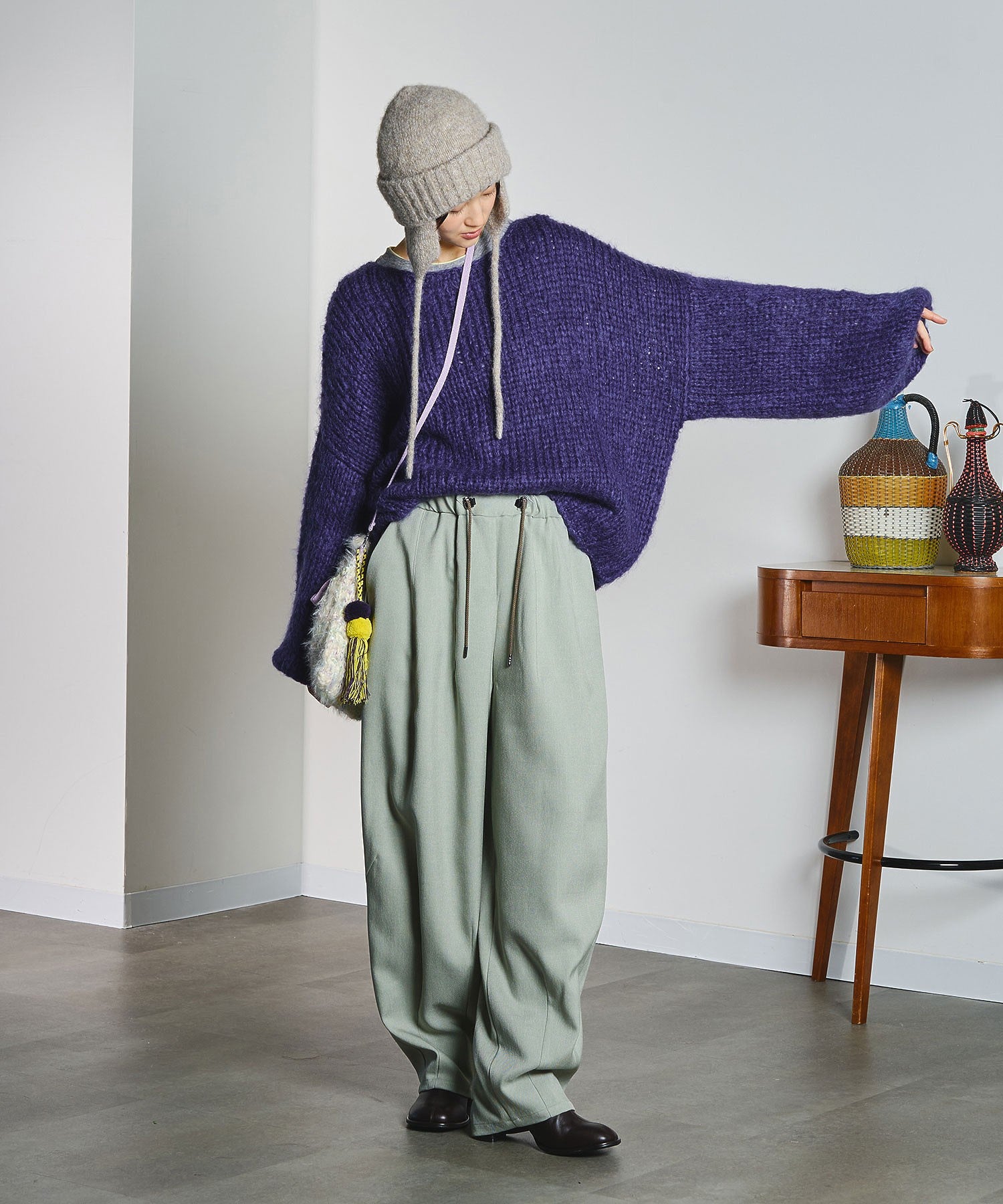 【ROSE BUD別注】EAR FLAP KNIT CAP