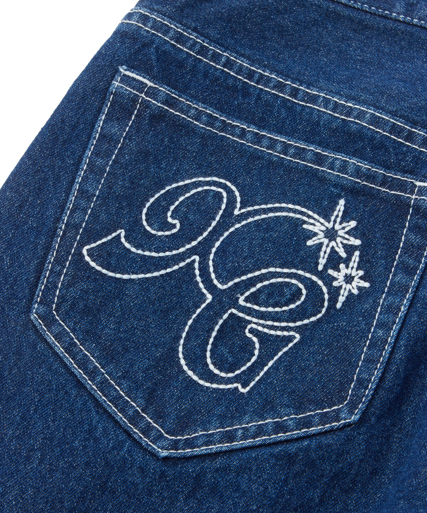 LOGO MARK STITCHED DENIM PANTS