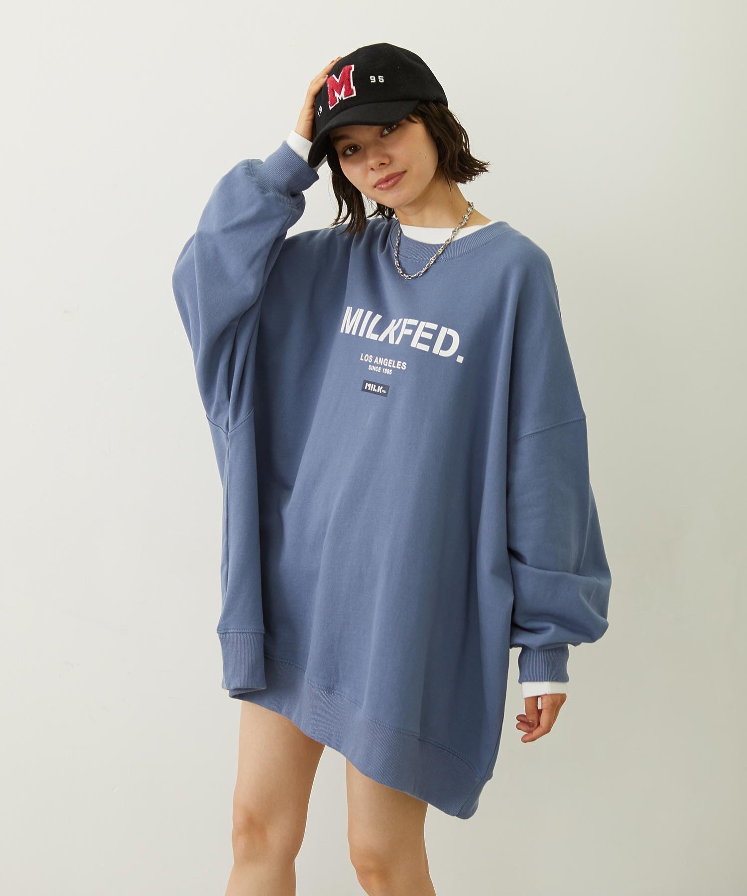 STENCIL AND BAR LOGO BIG SWEAT TOP