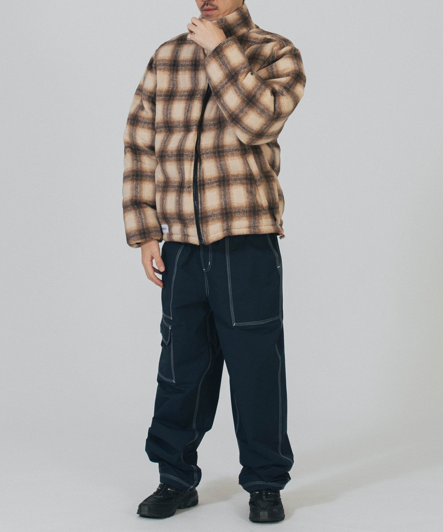 BUTTER/バター/Reversible Plaid Puffer Jacket