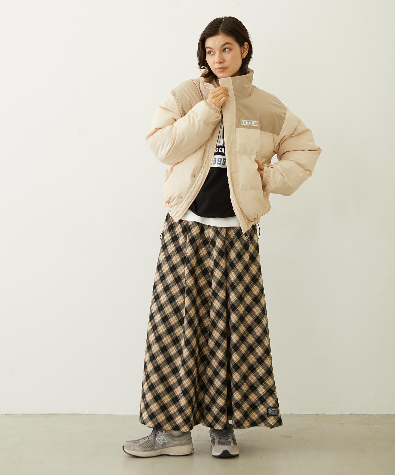 FLARE PLAID SKIRT