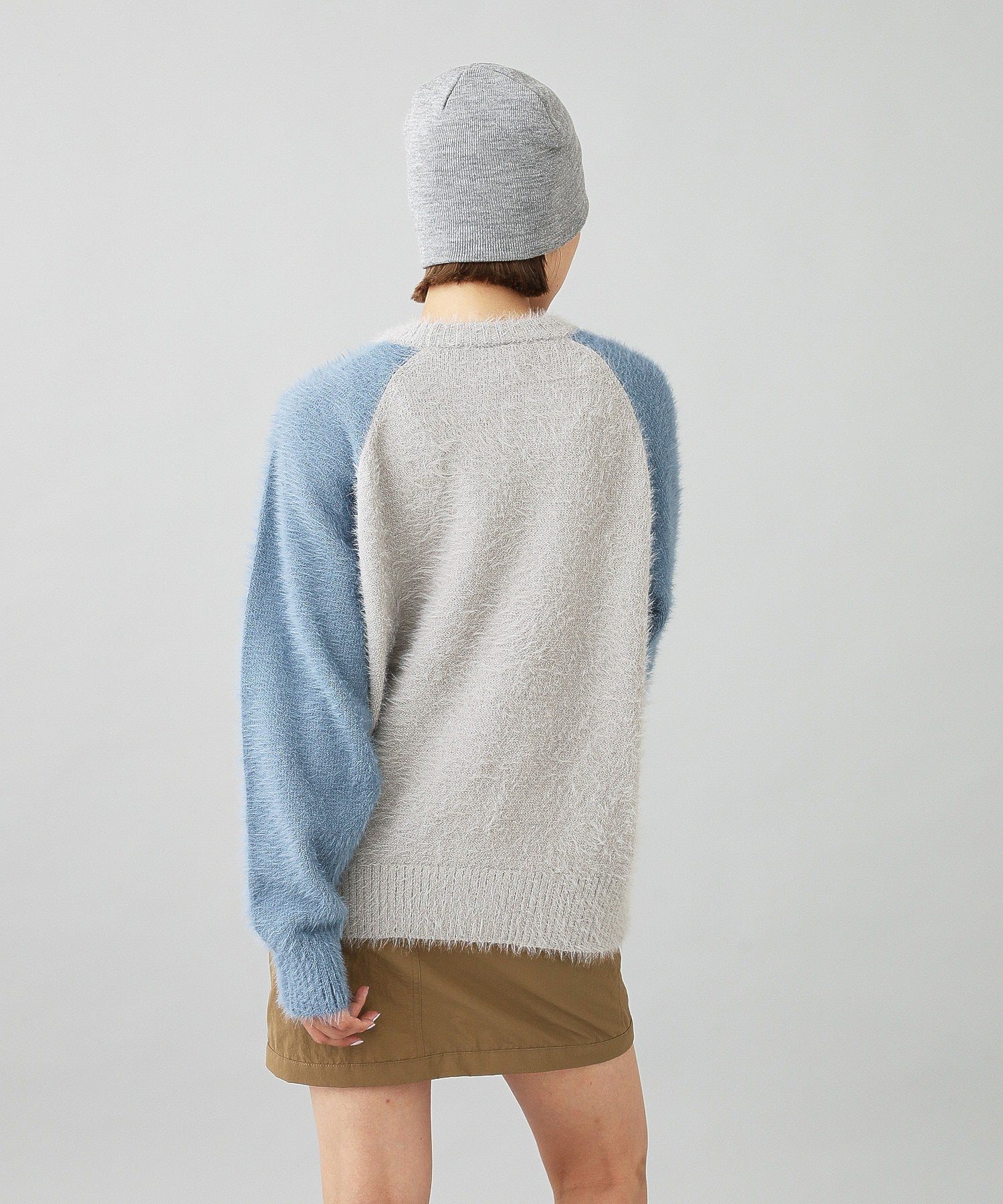 SHAGGY KNIT RAGLAN SLEEVE TOP