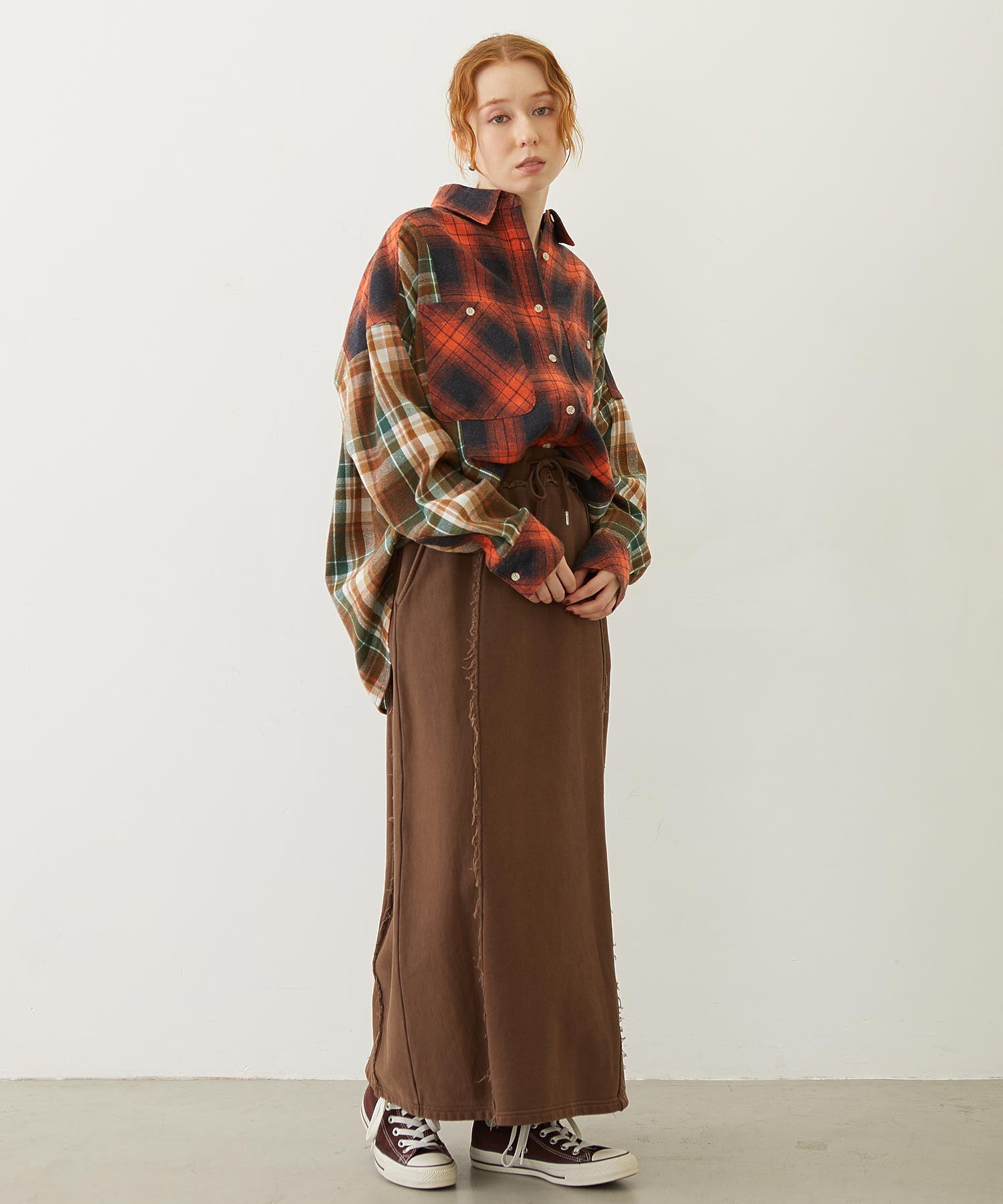 FADED SWEAT LONG SKIRT