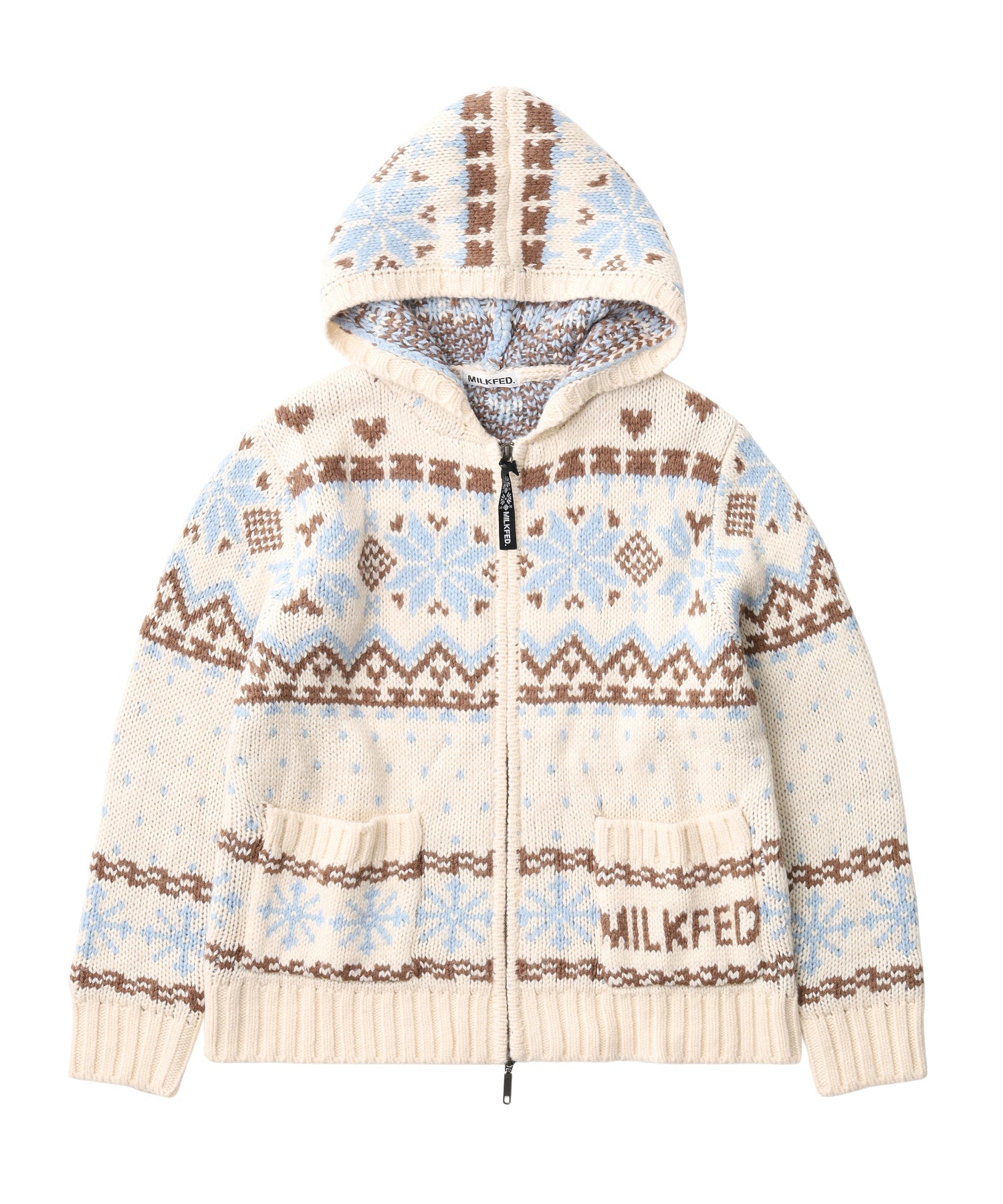 SNOW PATTERN COWICHAN KNIT JACKET