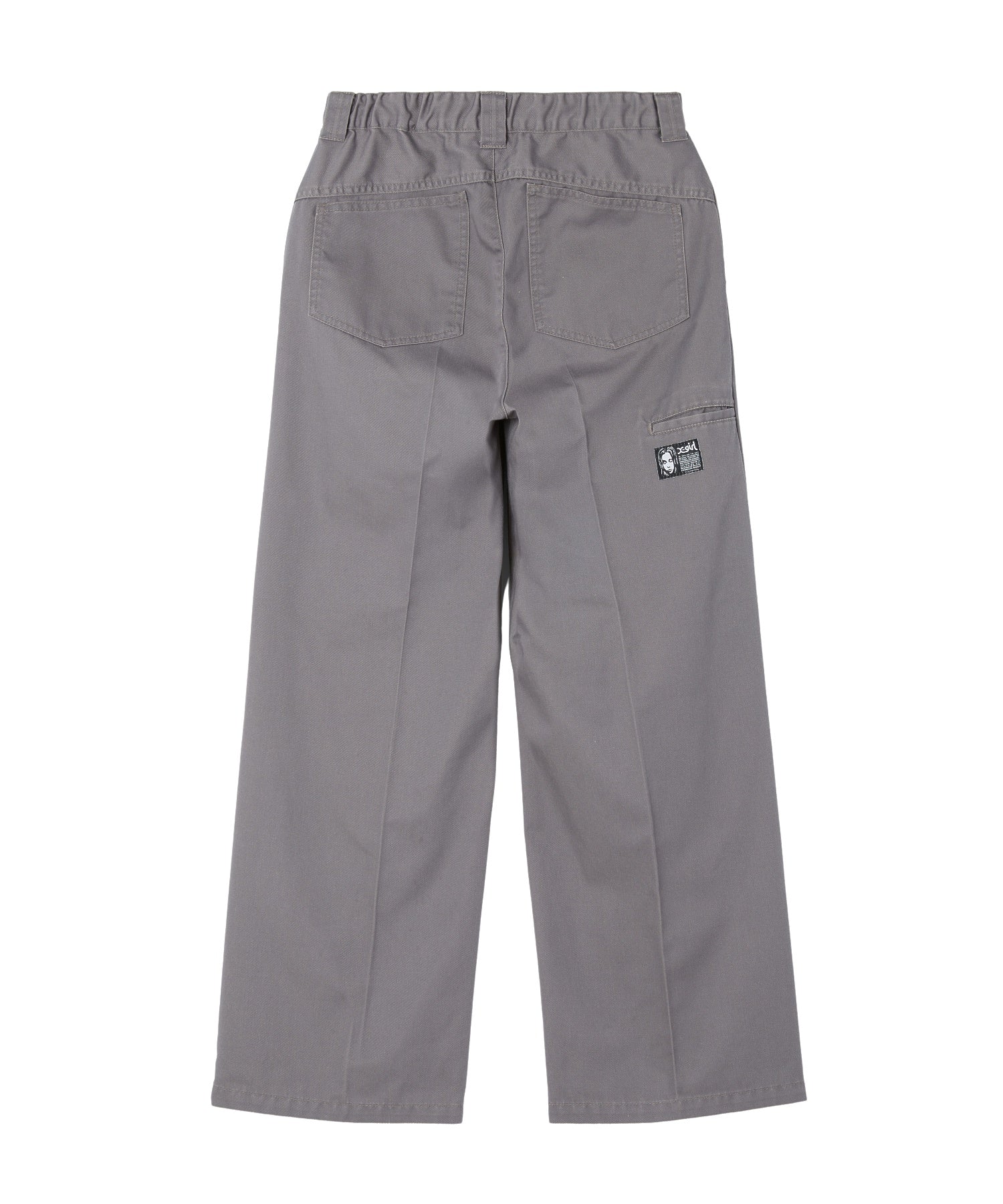FACE LABEL FADED WIDE STRAIGHT EASY PANTS