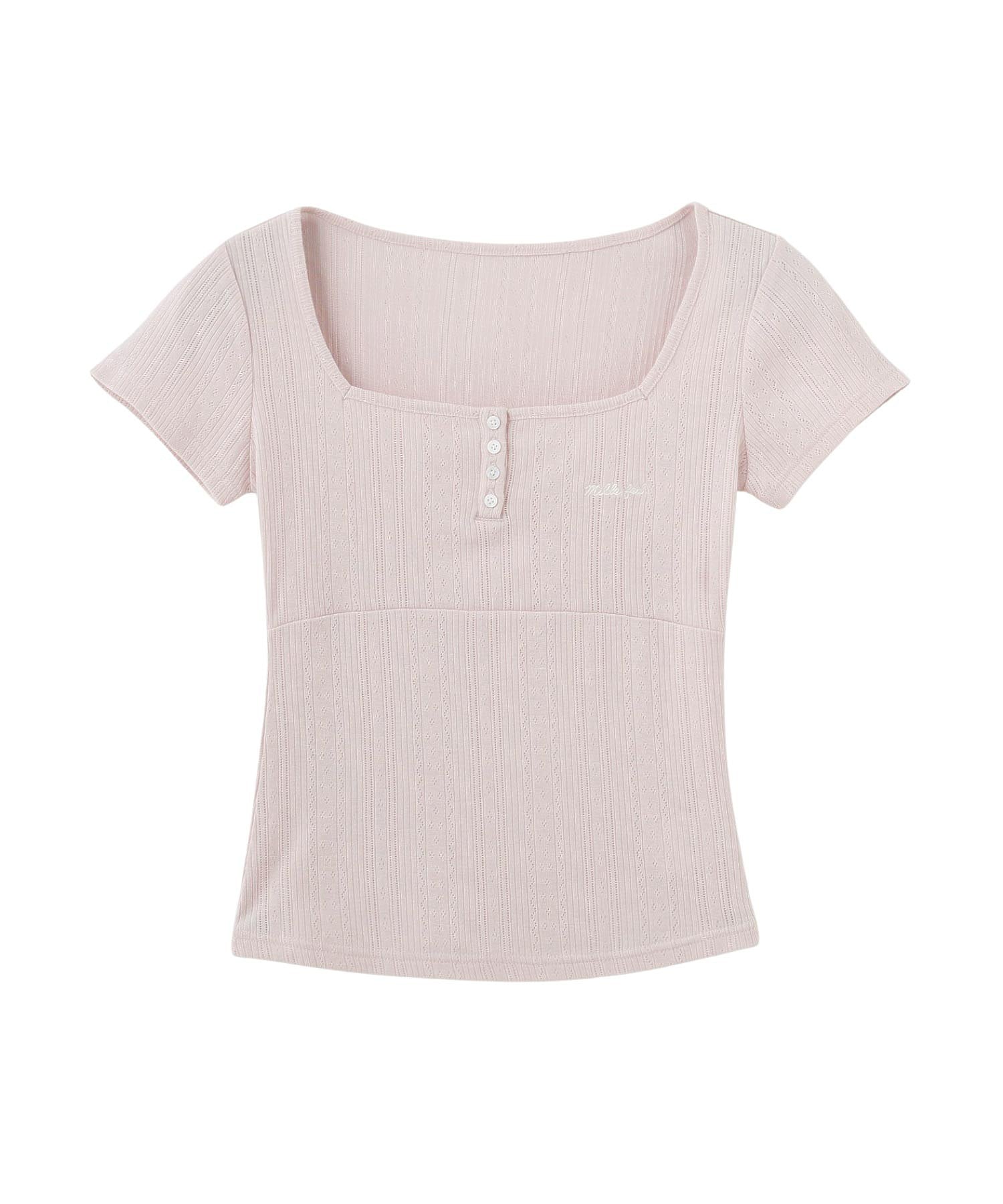 HENLEY NECK S/S TOP