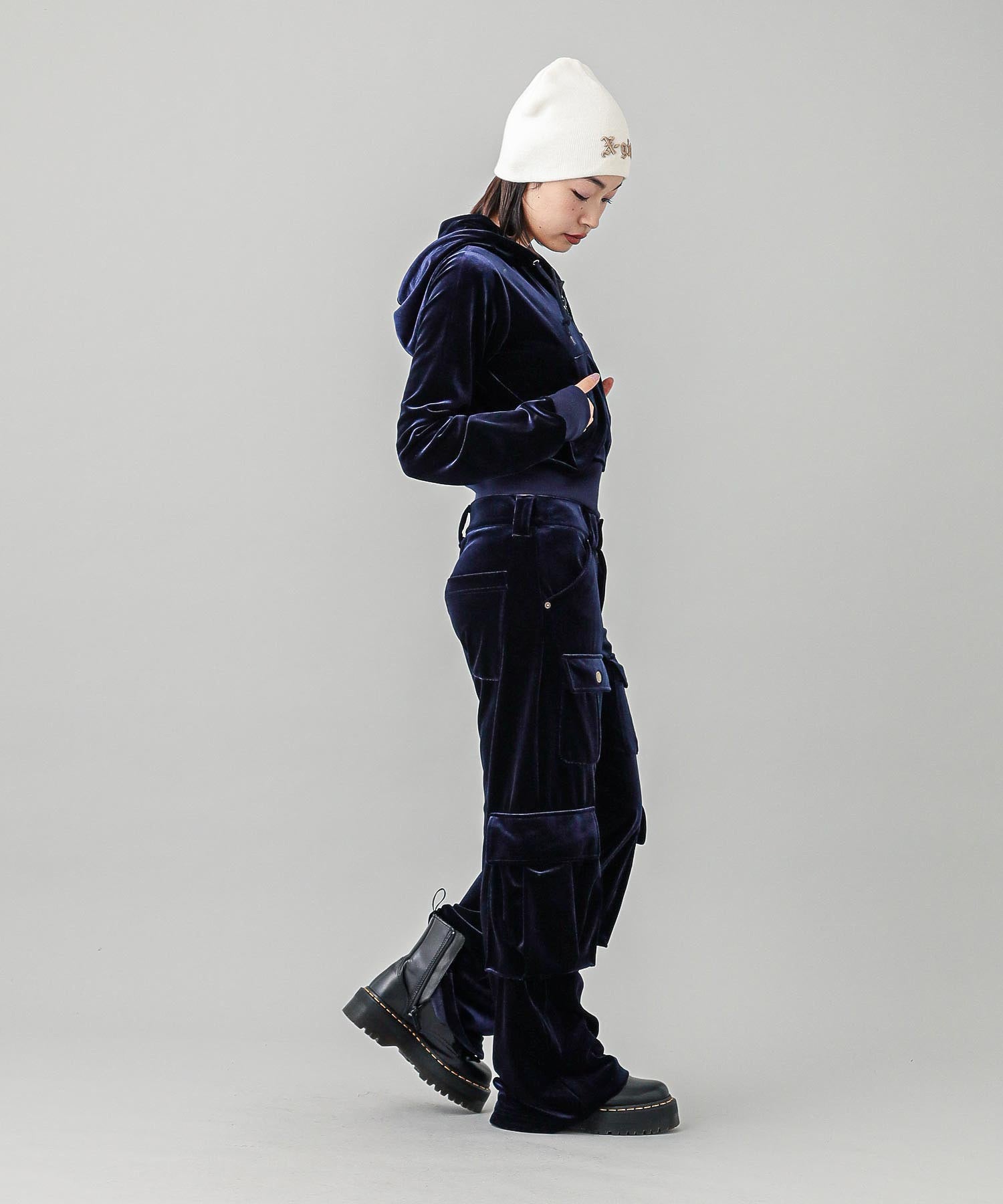 VELOUR ZIP UP HOODIE