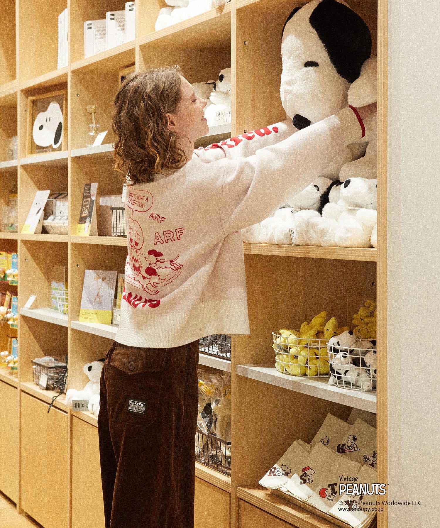 MILKFED. × PEANUTS KNIT CARDIGAN