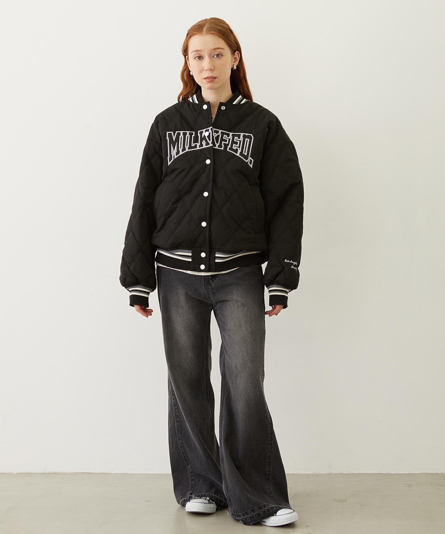 SATIN LOGO PATCH QUILTED JACKET