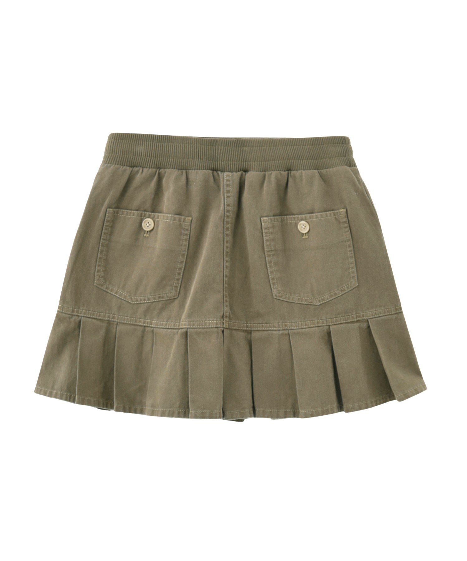 WAIST RIB PLEATED MINI SKIRT