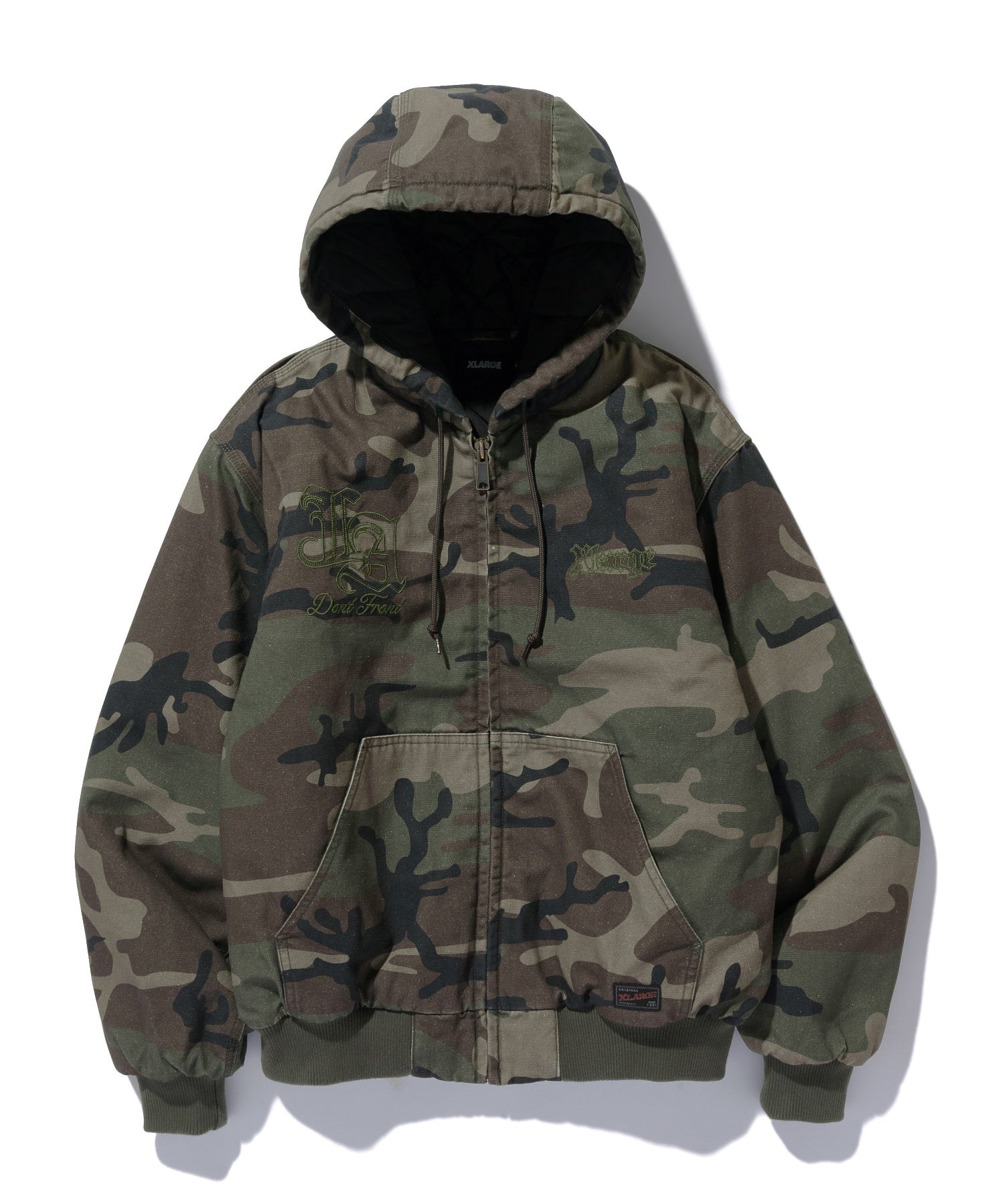 PATCHED OLD ENGLISH HOODED WORK JACKET – calif（カリフ）公式サイト