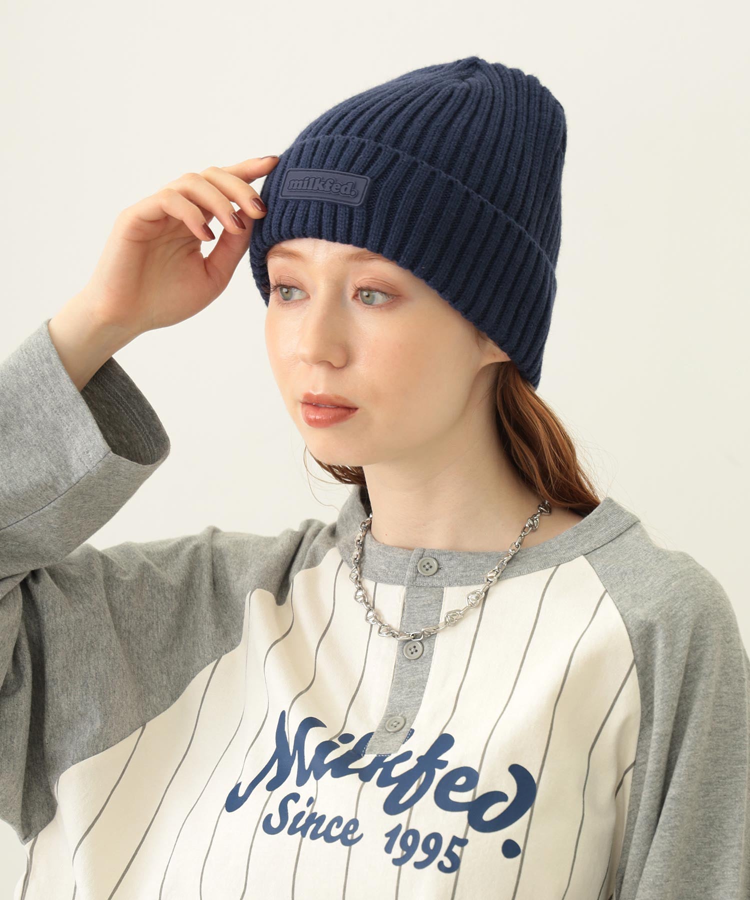 RUBBER PATCH KNIT CAP