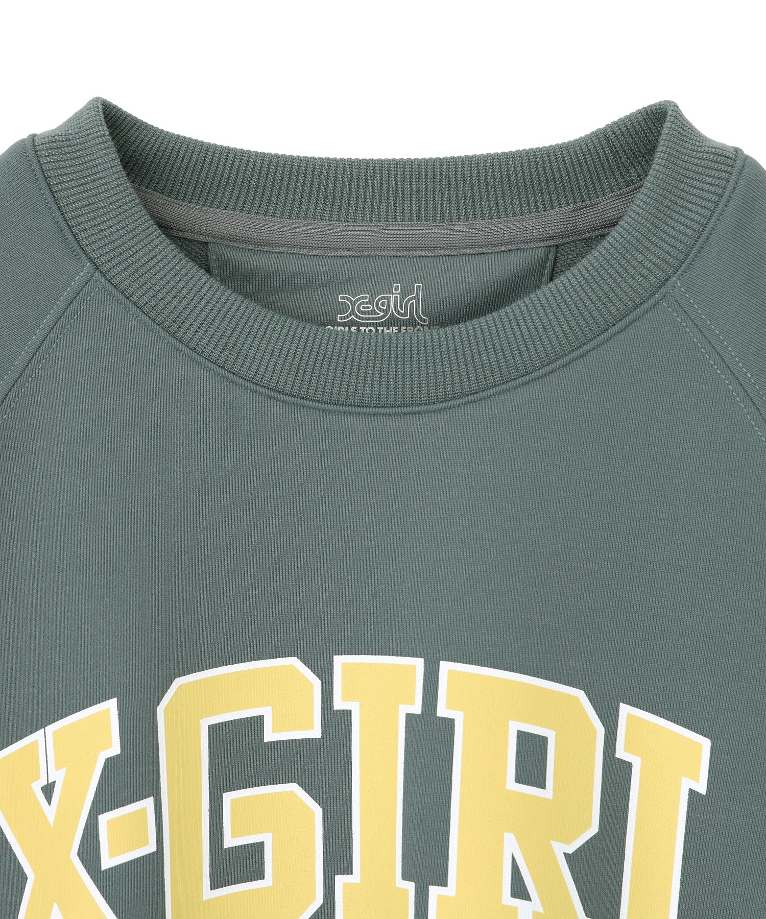 COLLEGE LOGO SHORT CREWNECK SWEATSHIRT