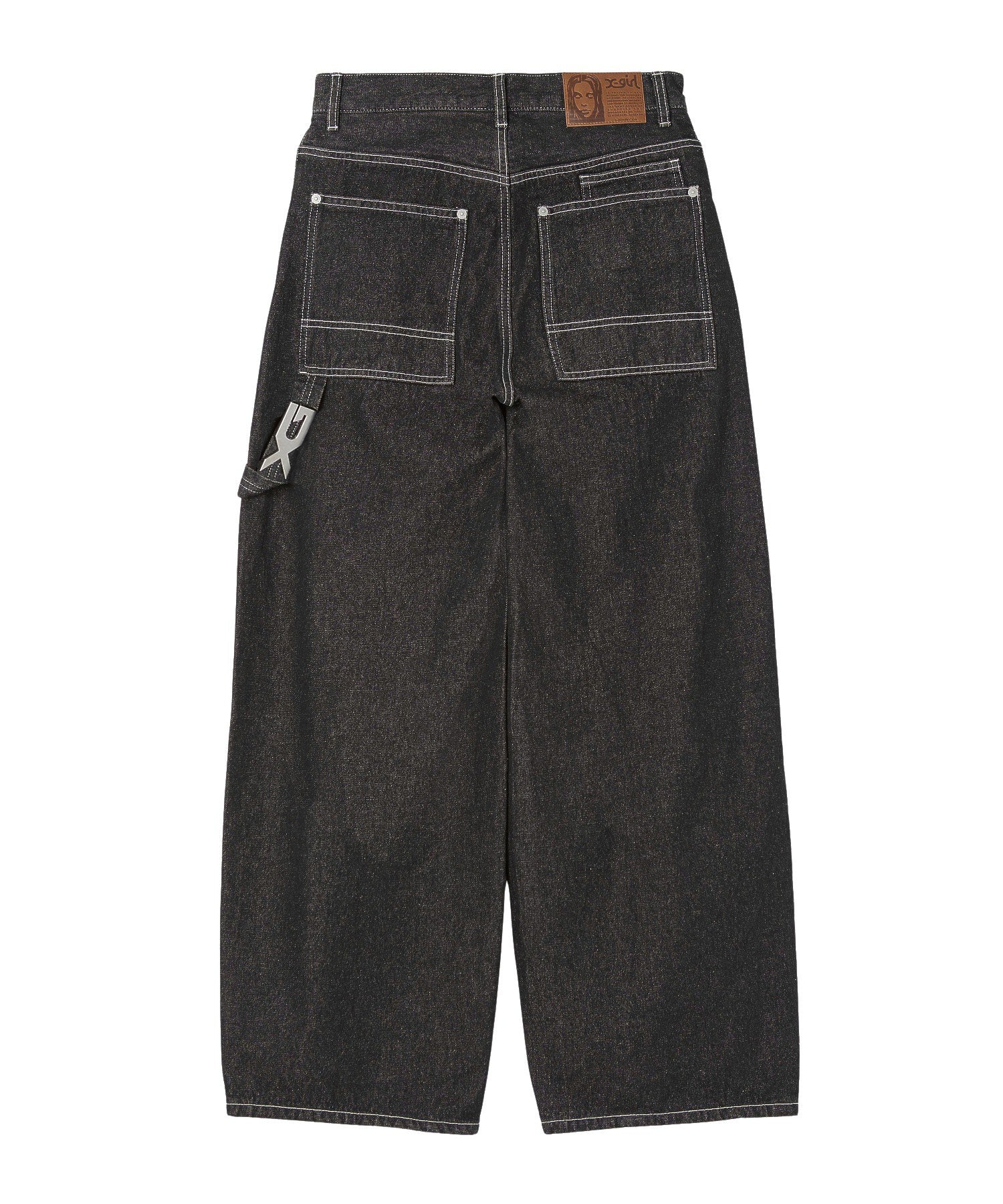 LOOP WITH BUCKLE WIDE LEG DENIM PANTS