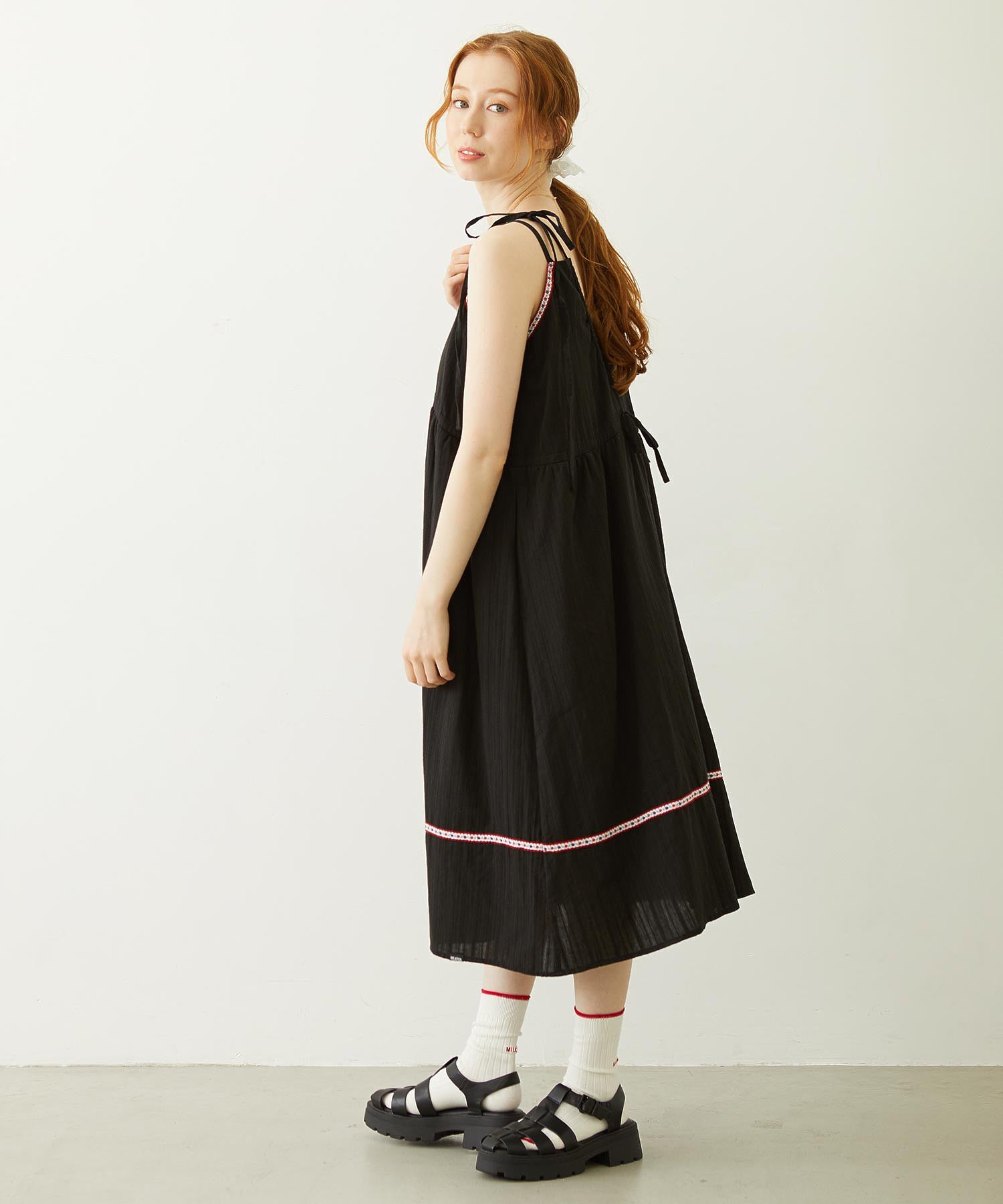 TYROLEAN TAPE CAMI DRESS