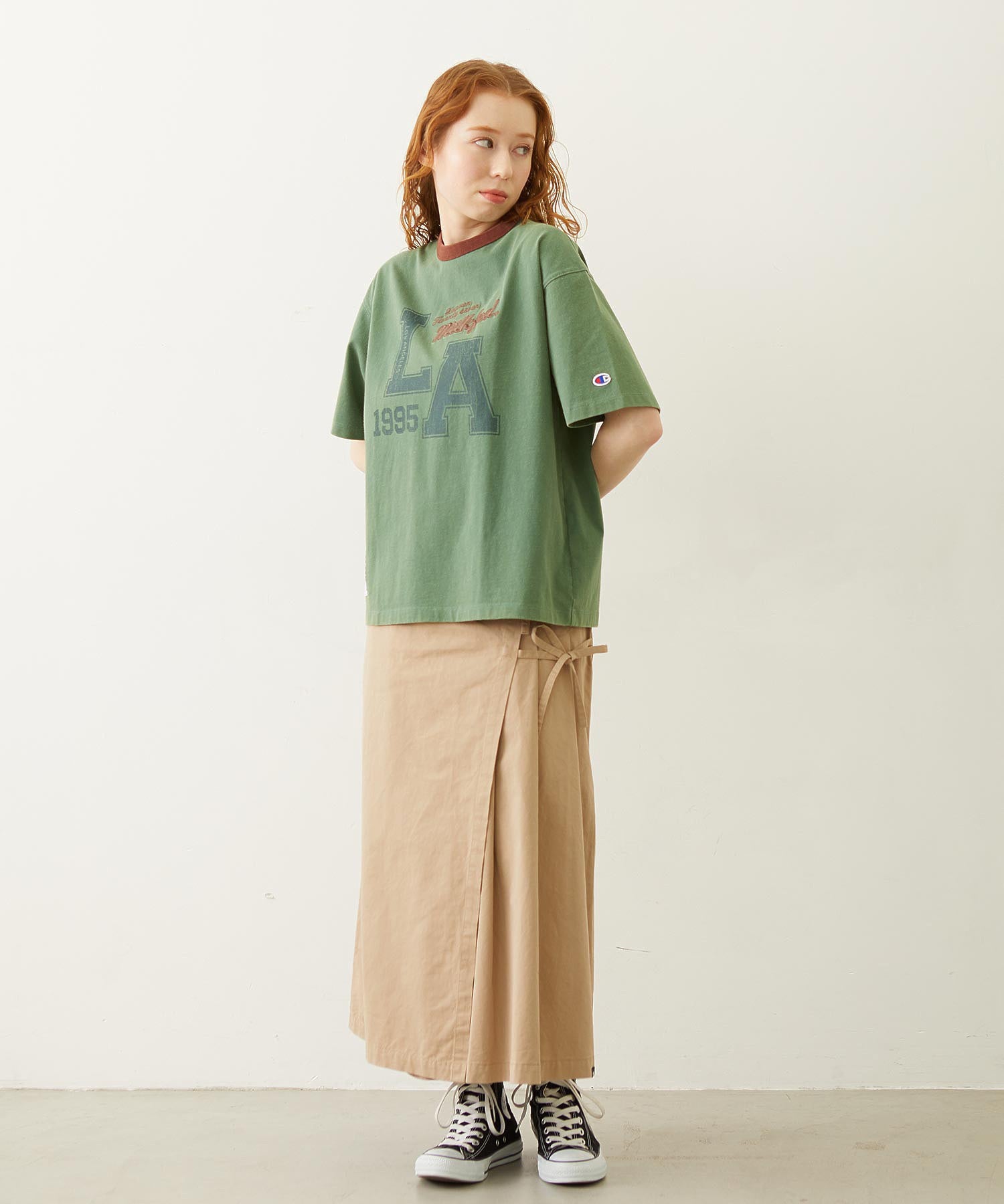 MILKFED.×CHAMPION LA LOGO S/S TEE