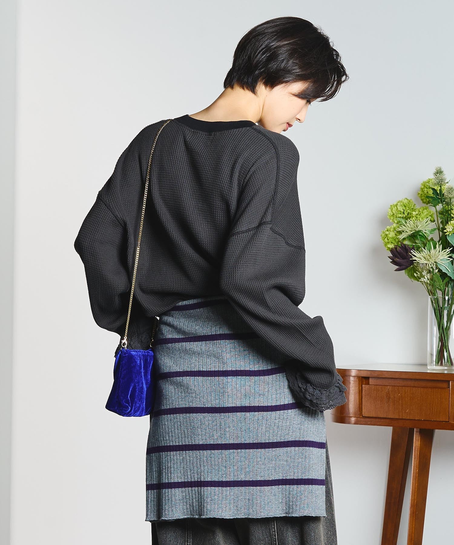 CREOLME/MULTI STRIPE KNIT CARDIGAN