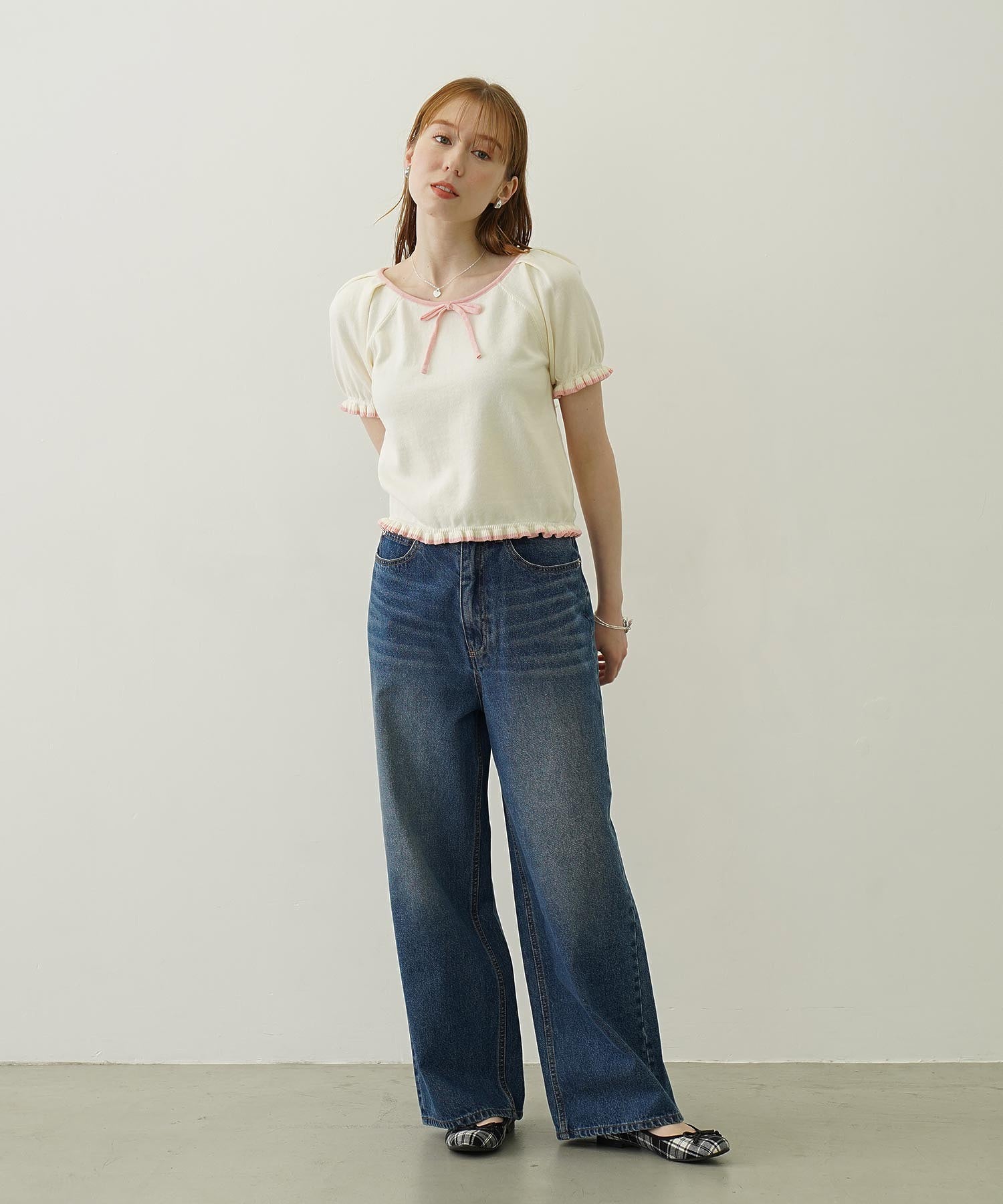 COOPER HEART WIDE DENIM PANTS