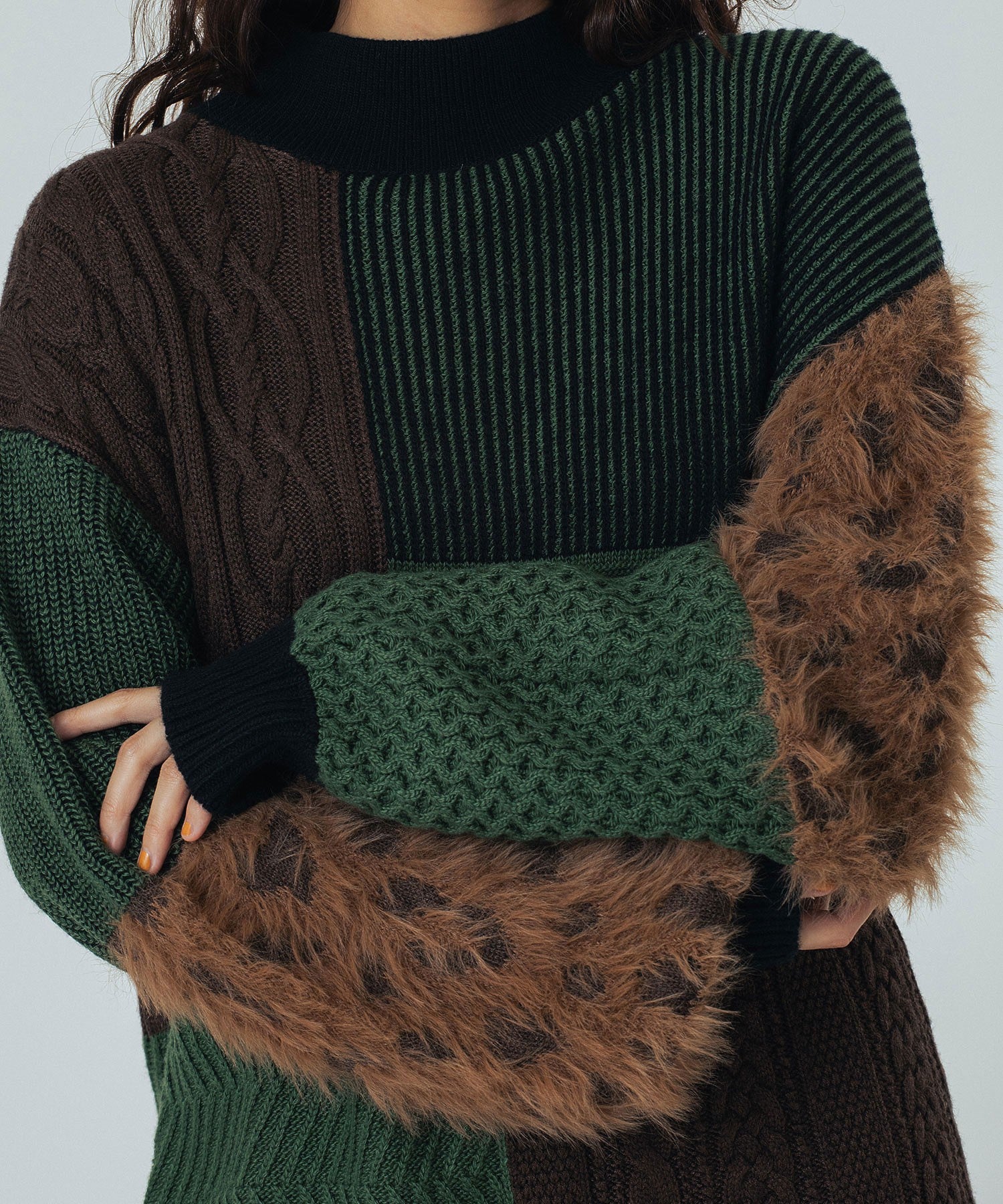 PATCHWORK KNIT TOP