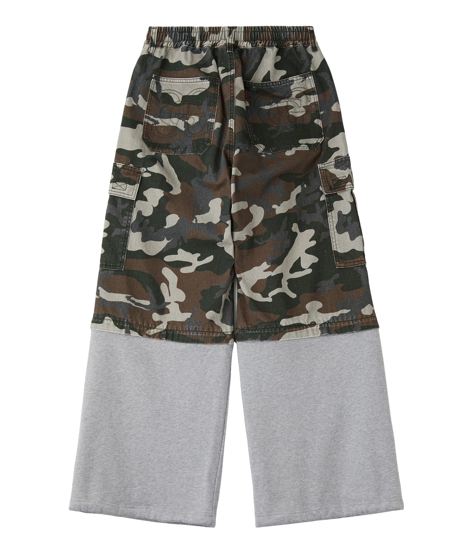 JERSEY MIX 2WAY WIDE LEG CARGO PANTS