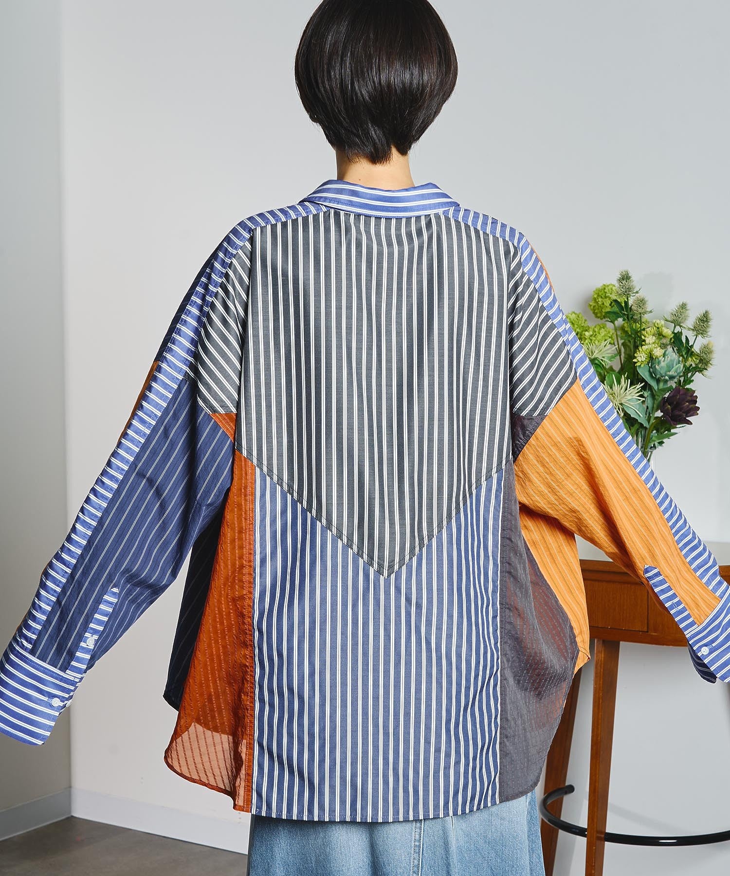 GENE HEAVENS/STRIPE PANEL SHIRT