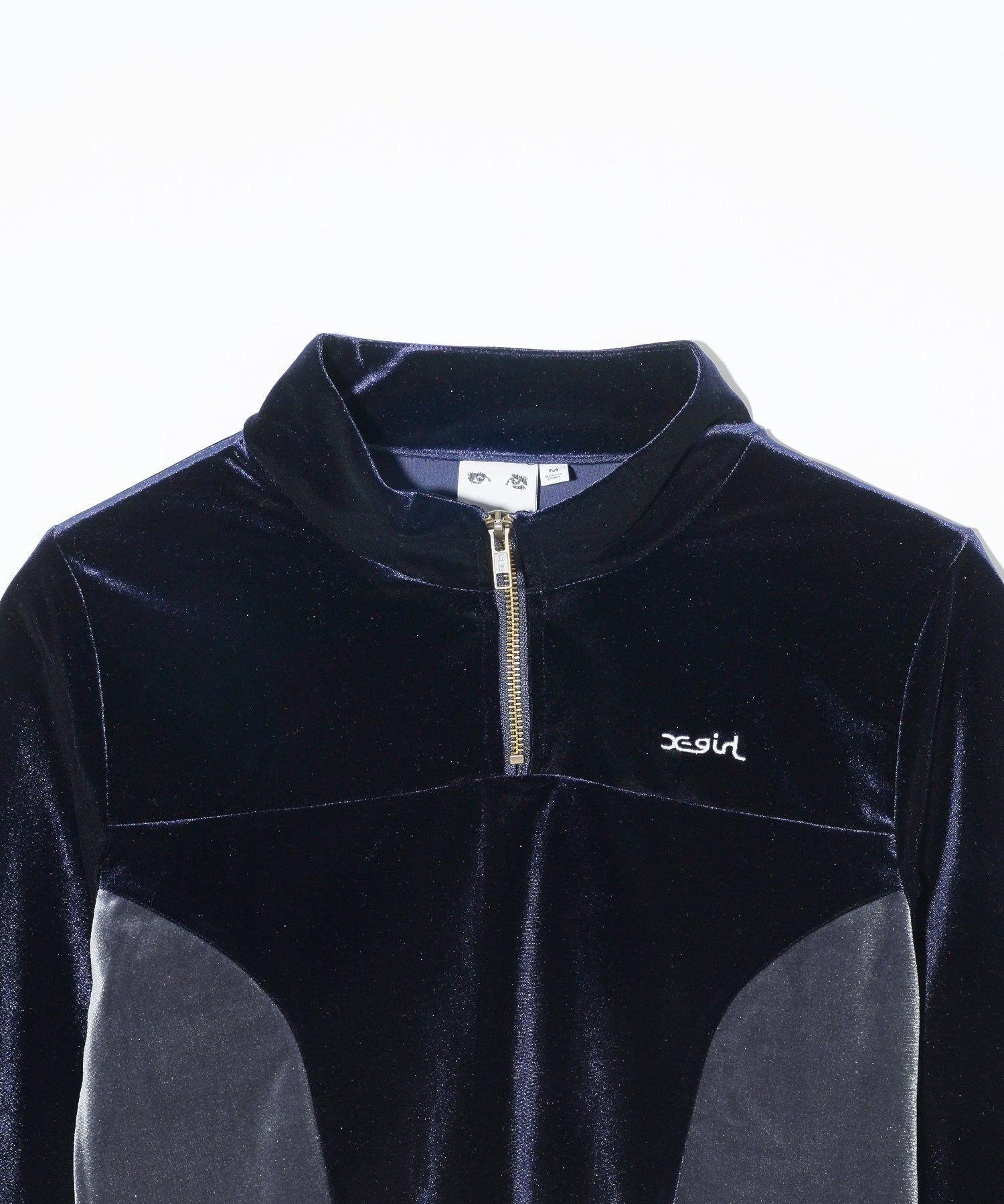 VELOUR HALF ZIP TOP
