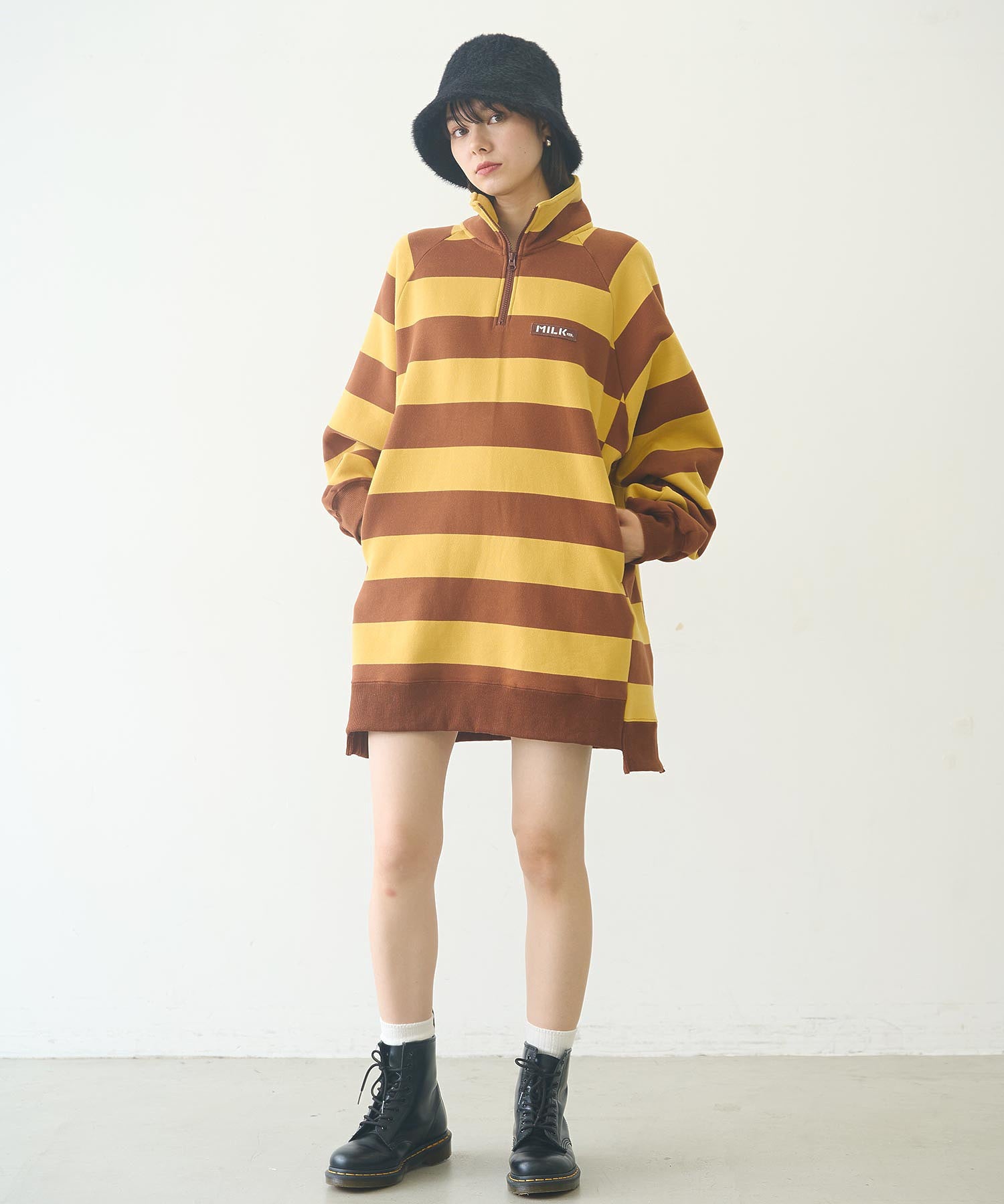 STRIPED TUNIC SWEATSHIRT