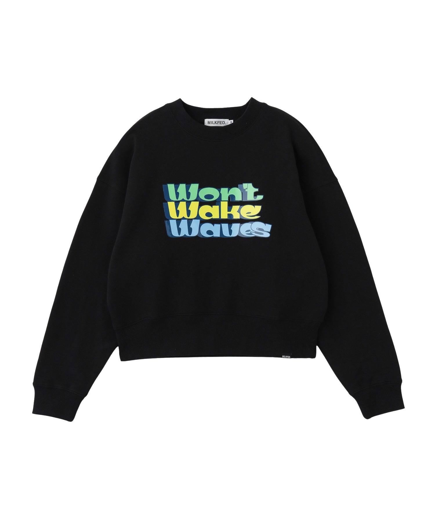 THREE-TIERED LOGO CLEAR PRINT SHORT CREW SWEAT