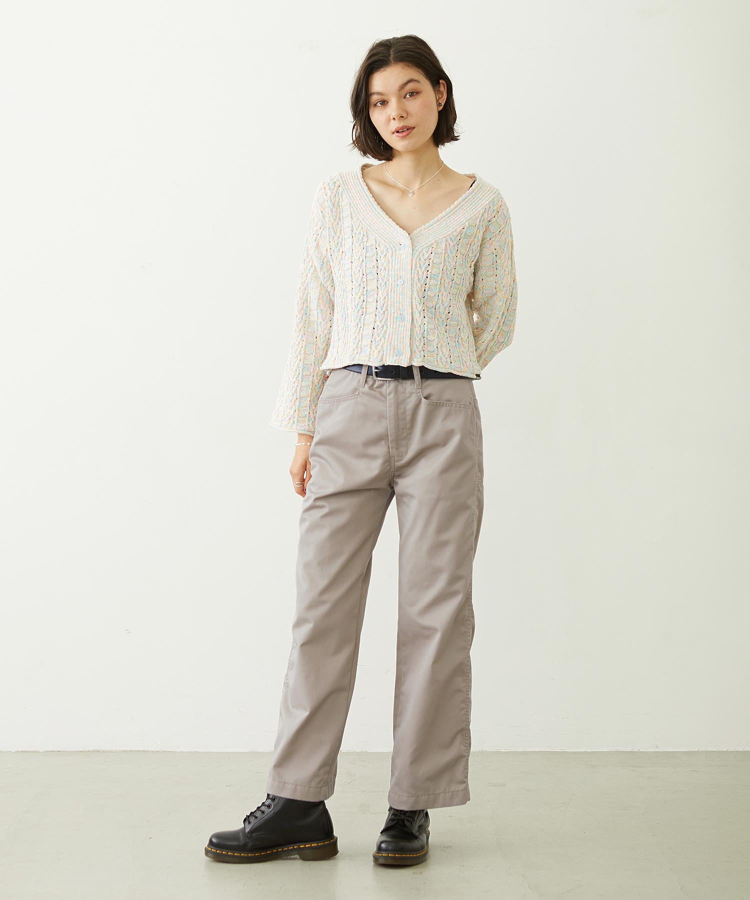 OPENWORK CABLE KNIT CARDIGAN