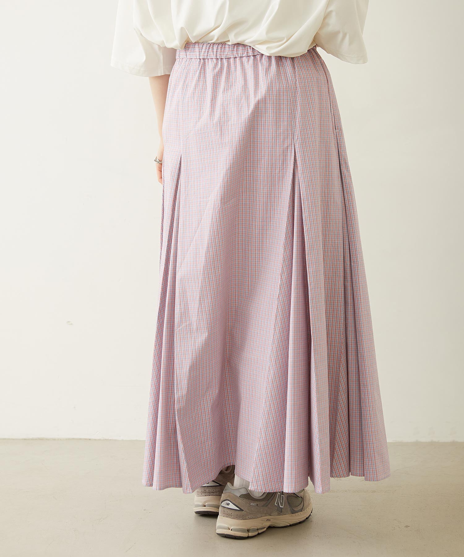 PLAID PATTERN LONG SKIRT