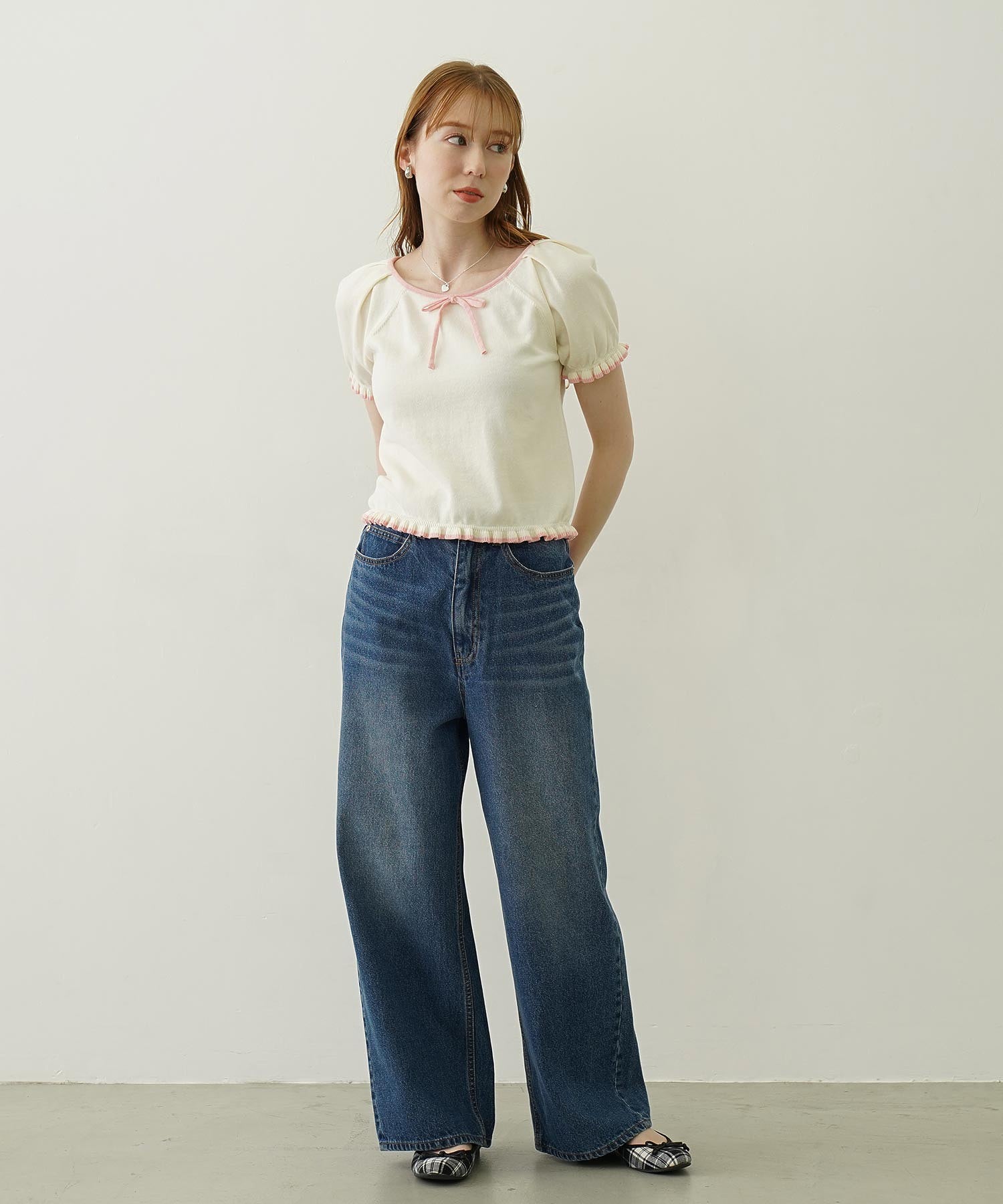 COOPER HEART WIDE DENIM PANTS