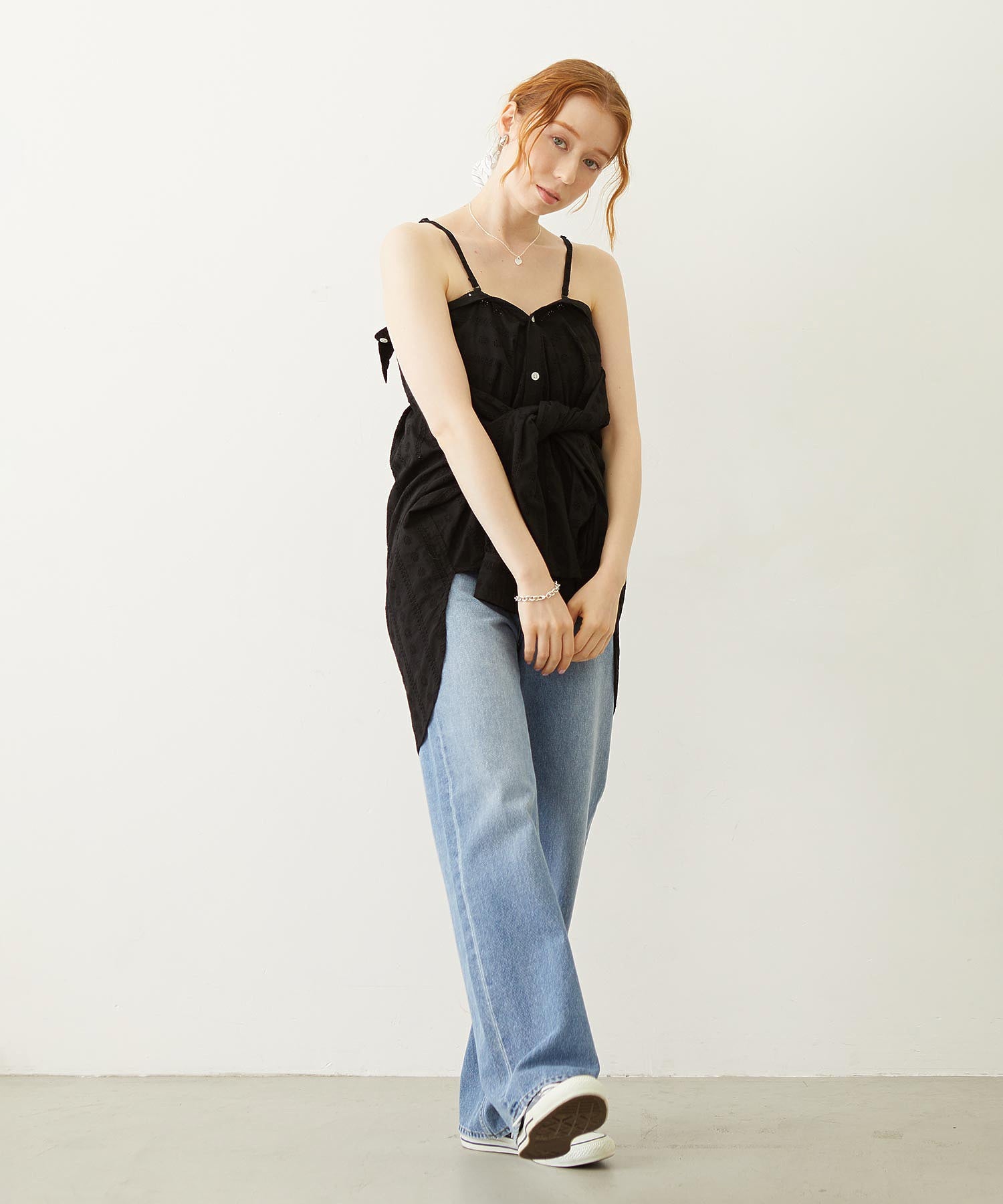 MILKFED. EMBROIDERED DENIM PANTS