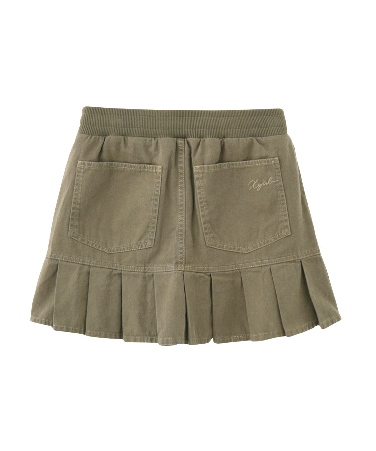 WAIST RIB PLEATED MINI SKIRT