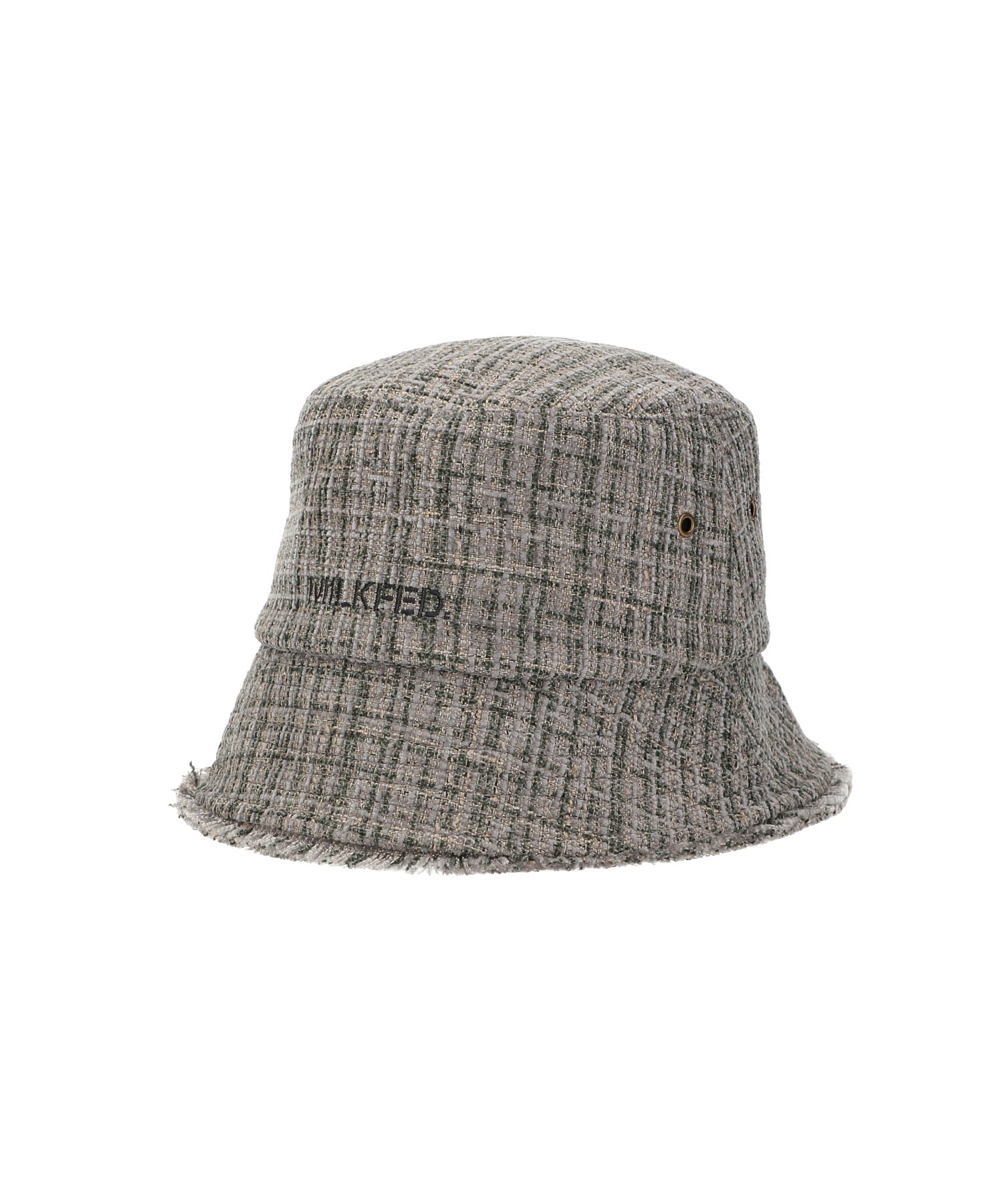 TWEED FRINGE BUCKET HAT