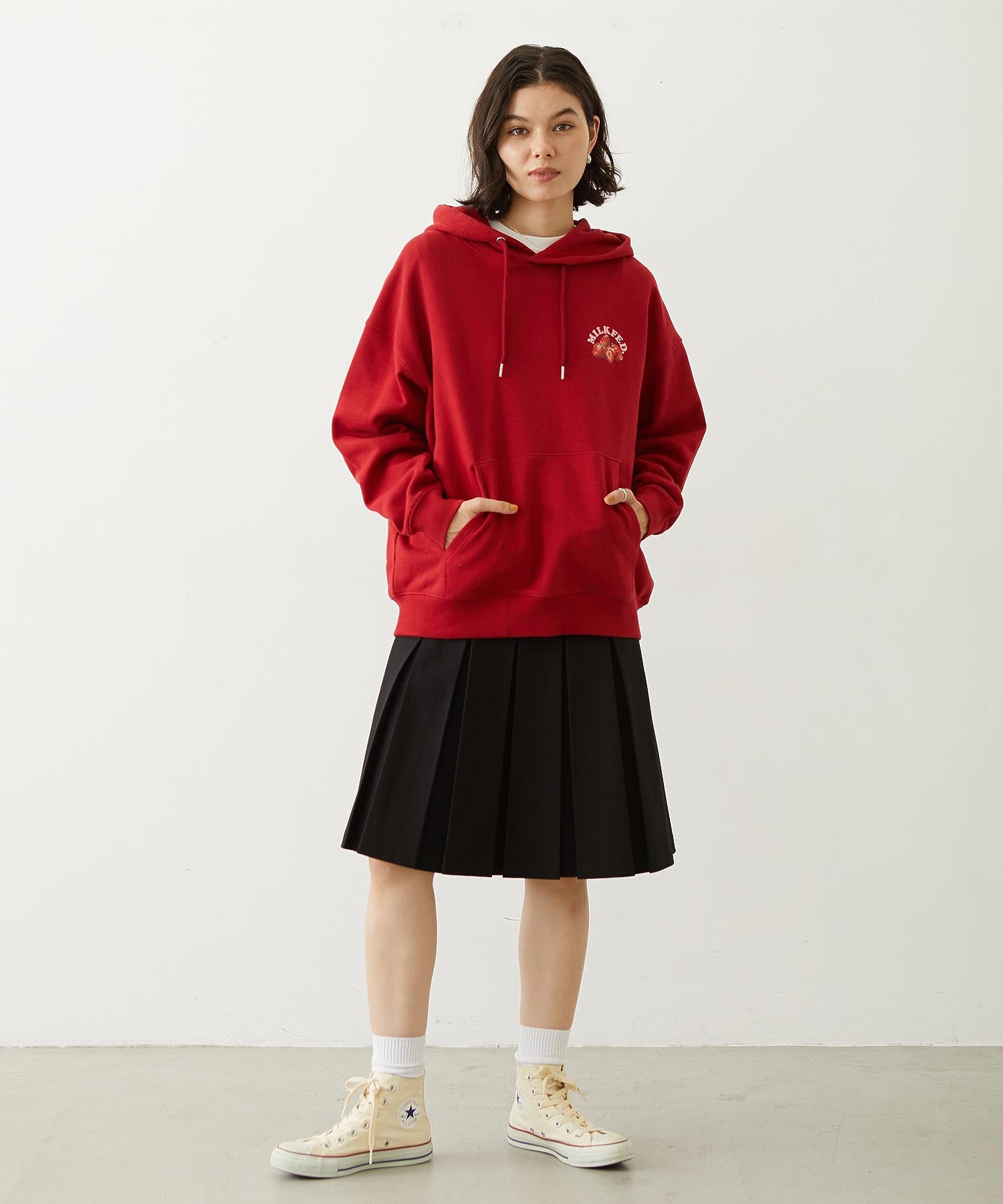 BELTED PLEATED SKIRT