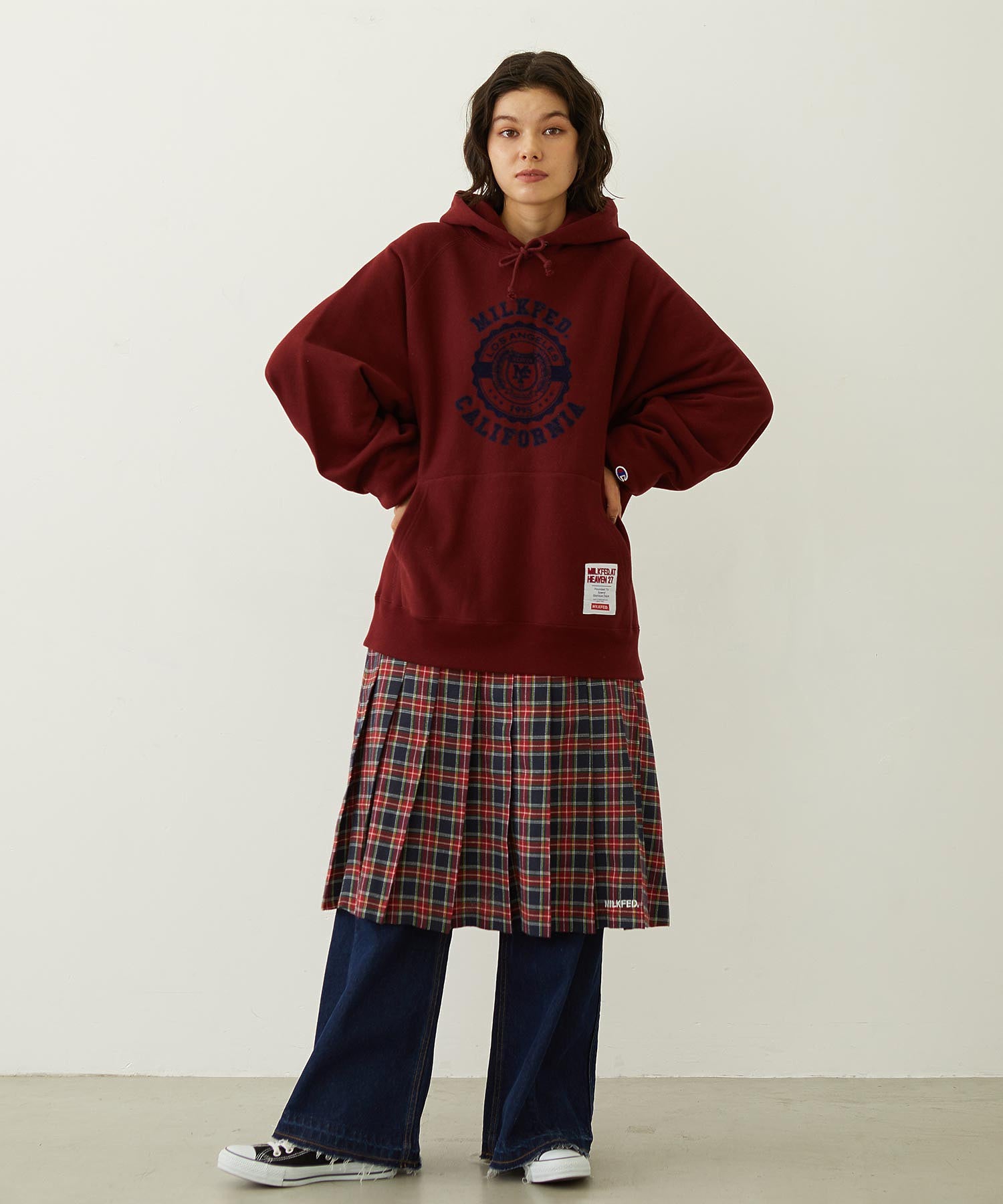 MILKFED. × CHAMPION COLLEGE LOGO SWEAT HOODIE