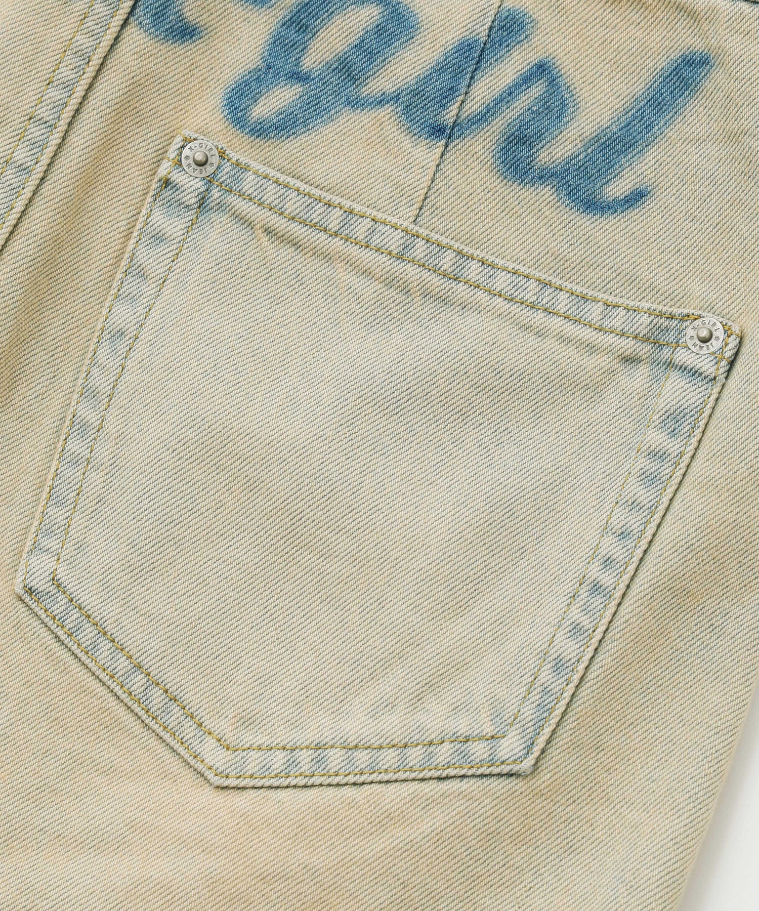 CURSIVE LOGO DENIM MINI SKIRT