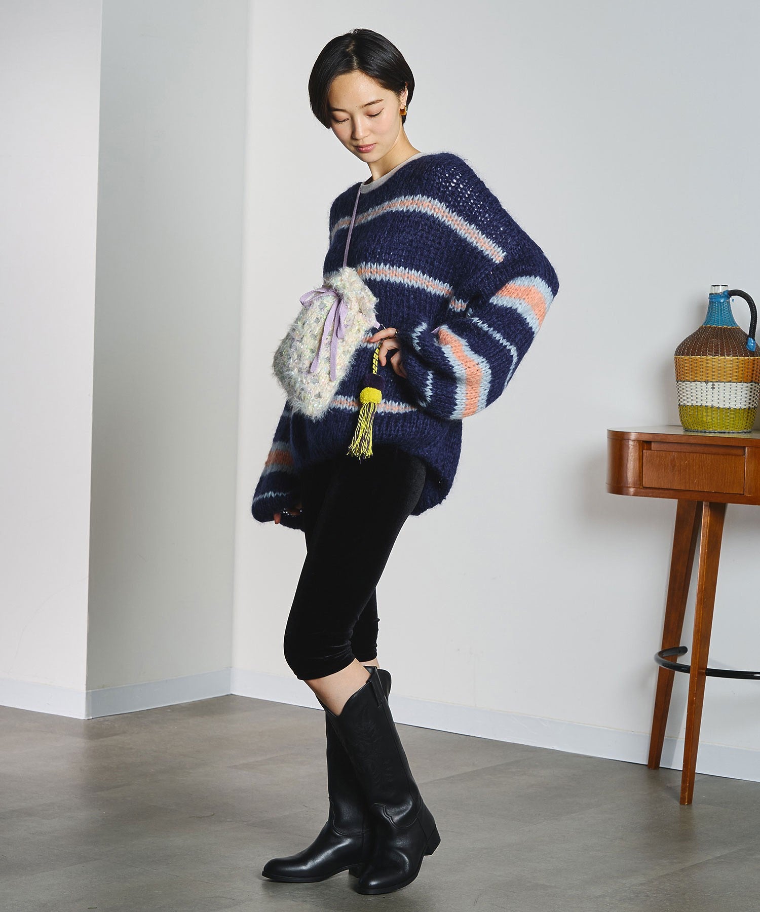 mici/MESH KNIT SHOULDER BAG