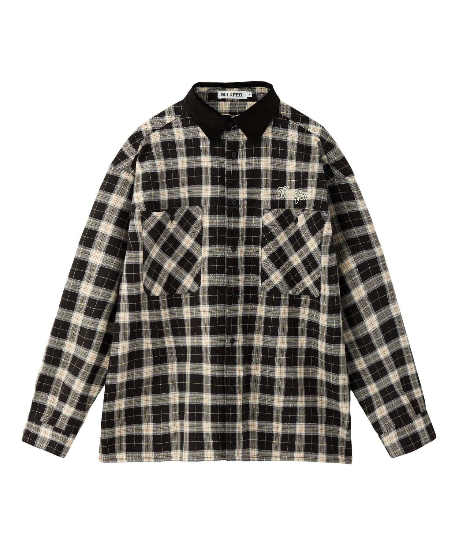 HEART ELBOW PATCH PLAID SHIRT