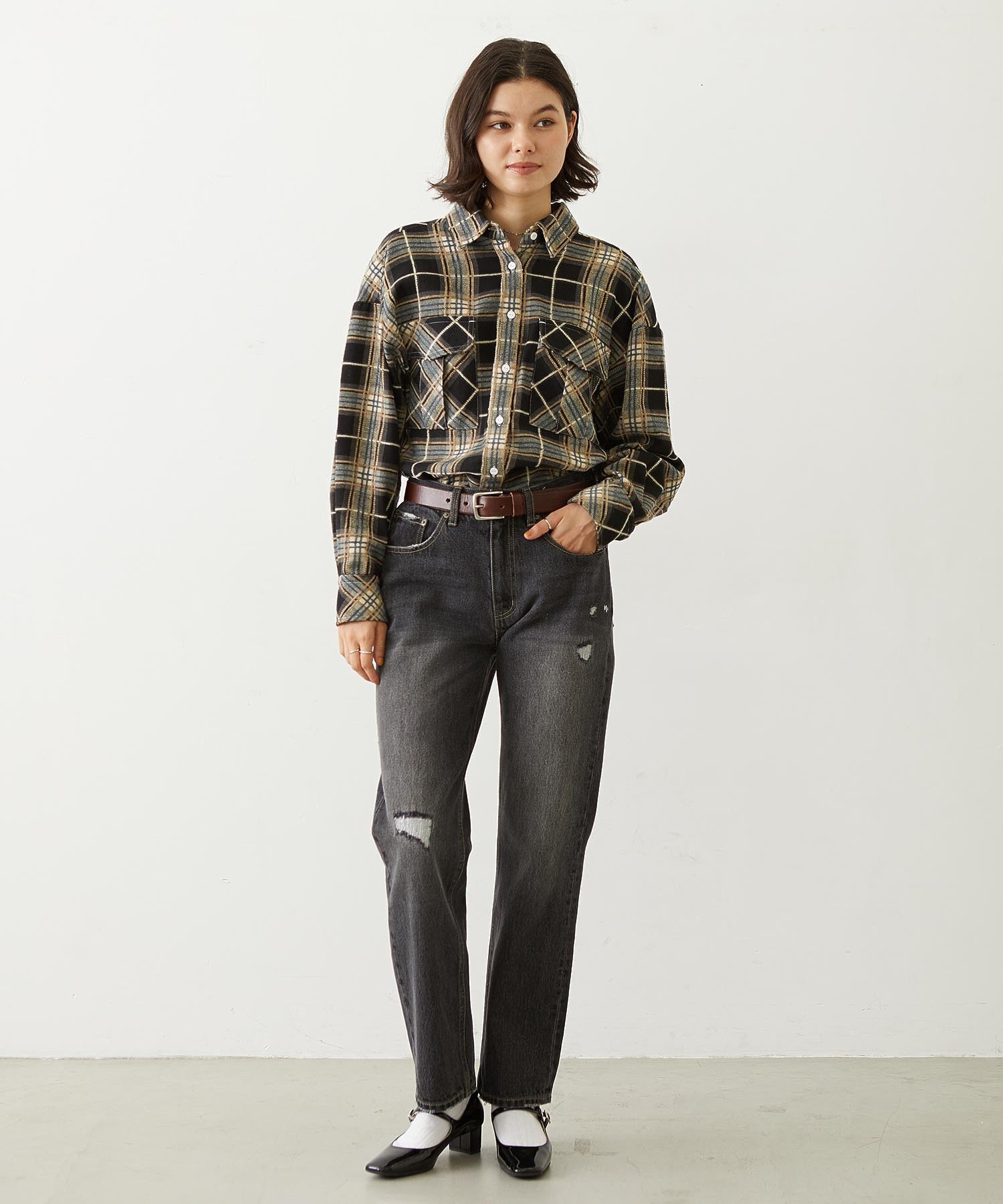 LOGO PLAID SHIRT
