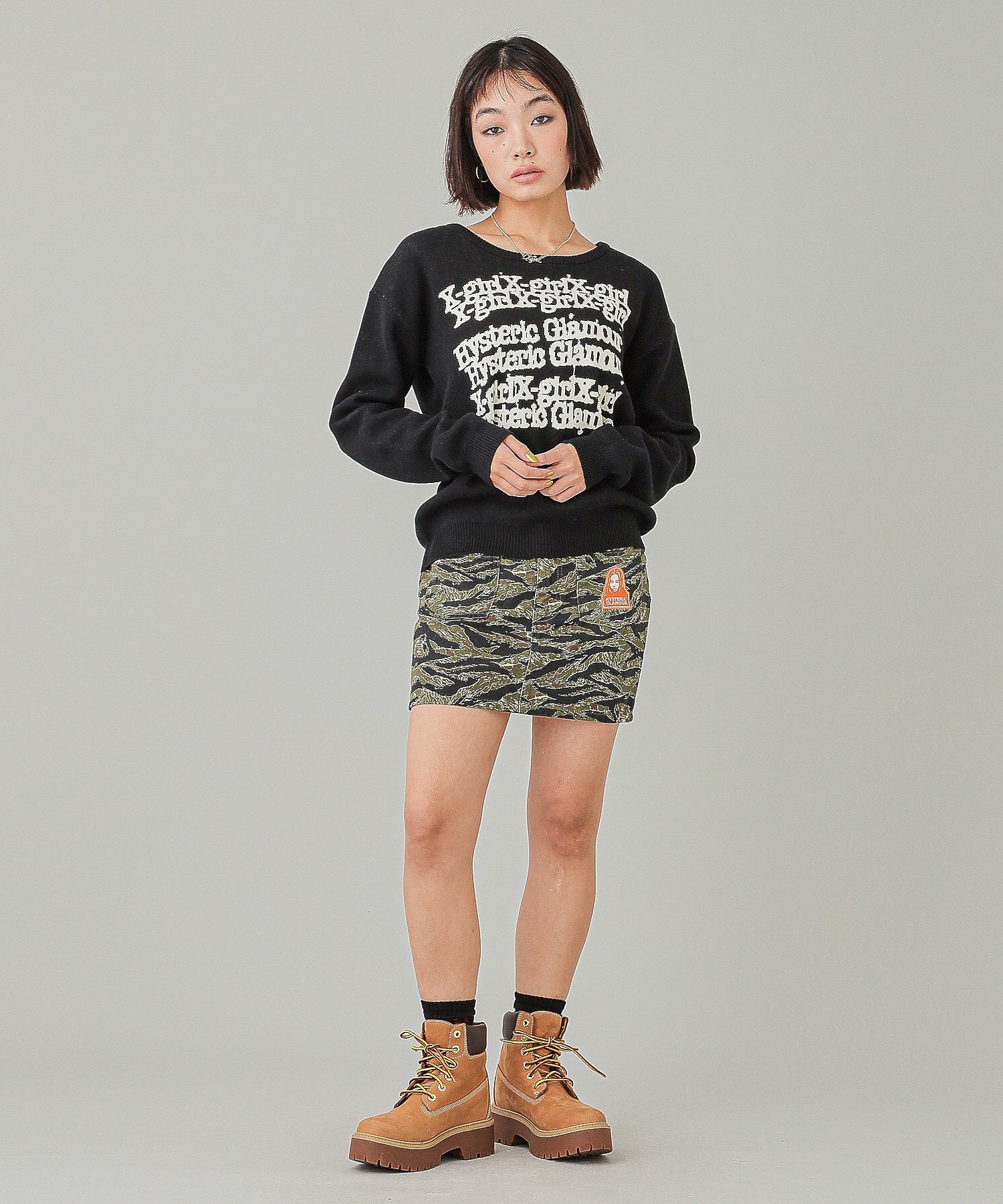 X-girl x HYSTERIC GLAMOUR KNIT TOP