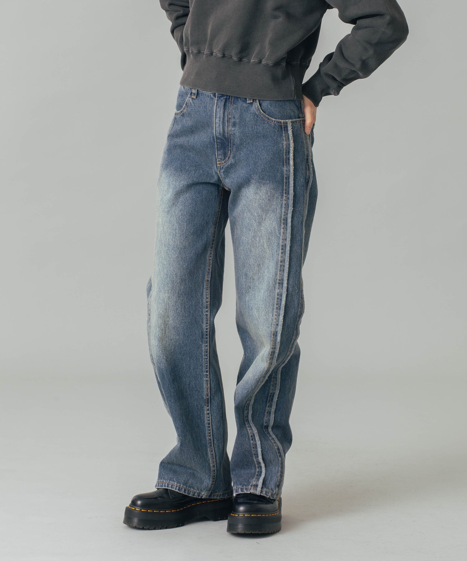 SIDE STRIPE DENIM PANTS