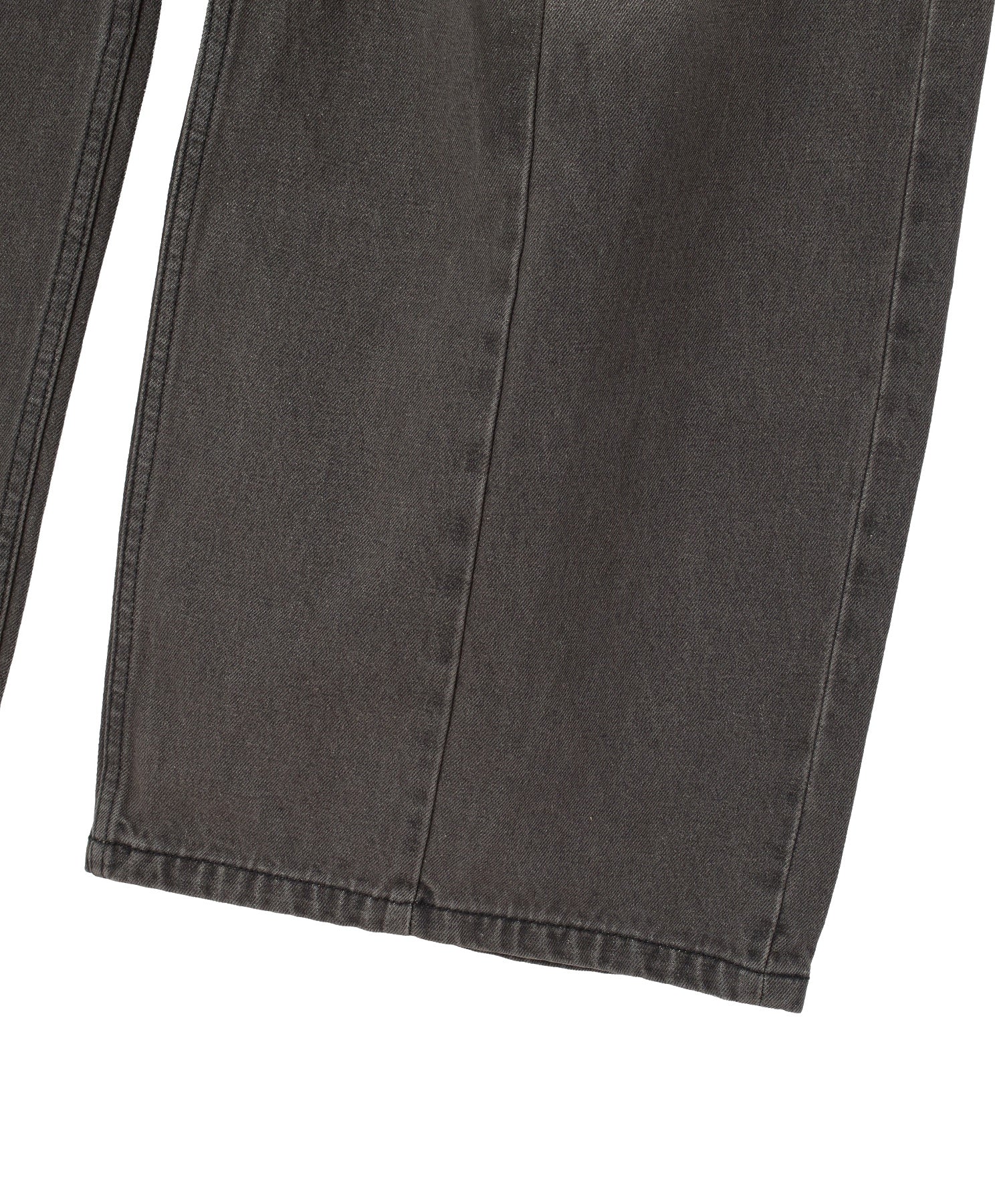 FADED FACE LABEL WIDE BAGGY DENIM PANTS