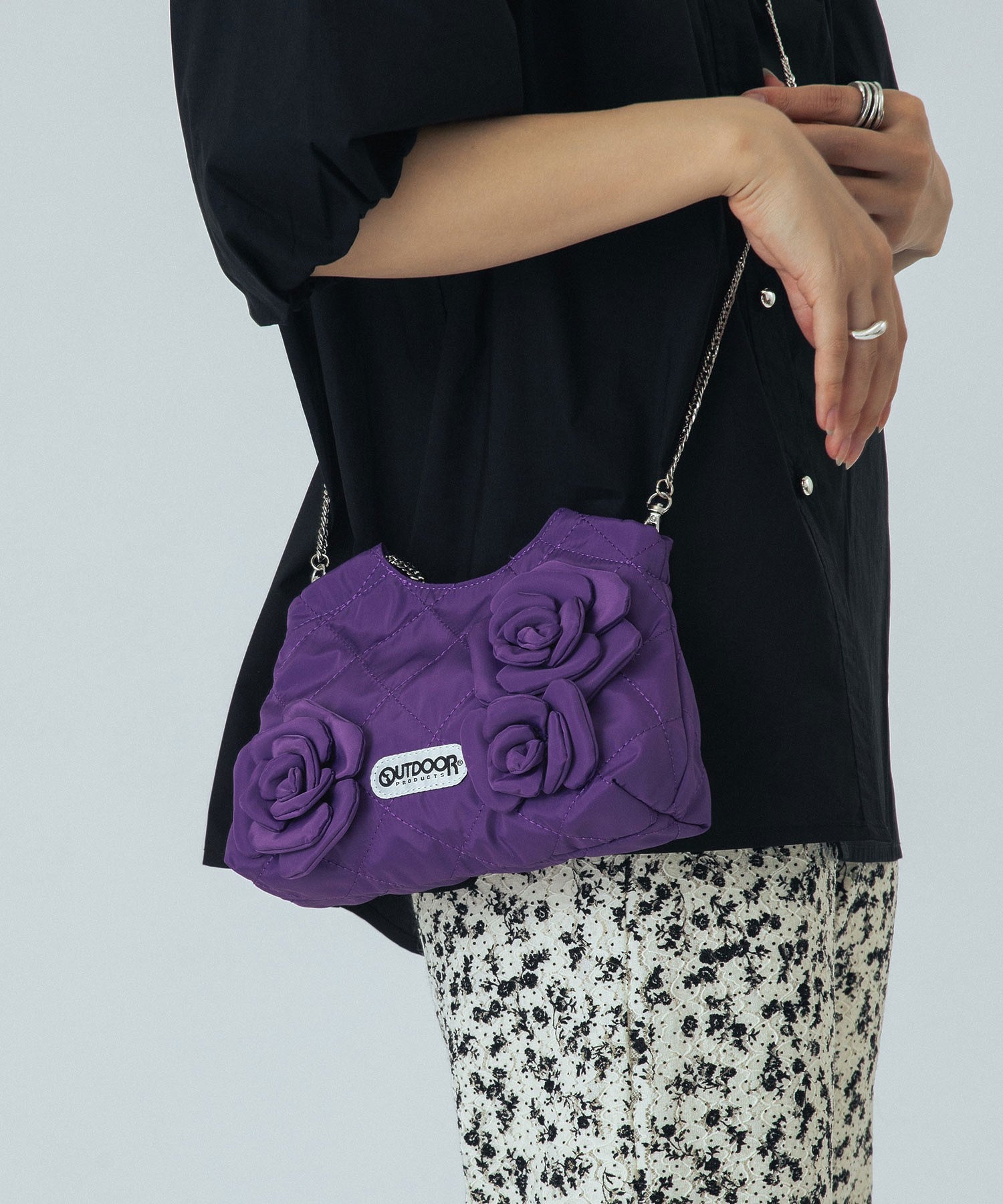 【ROSE BUD別注】OUTDOOR/FLOWER QUILTING MINI BAG