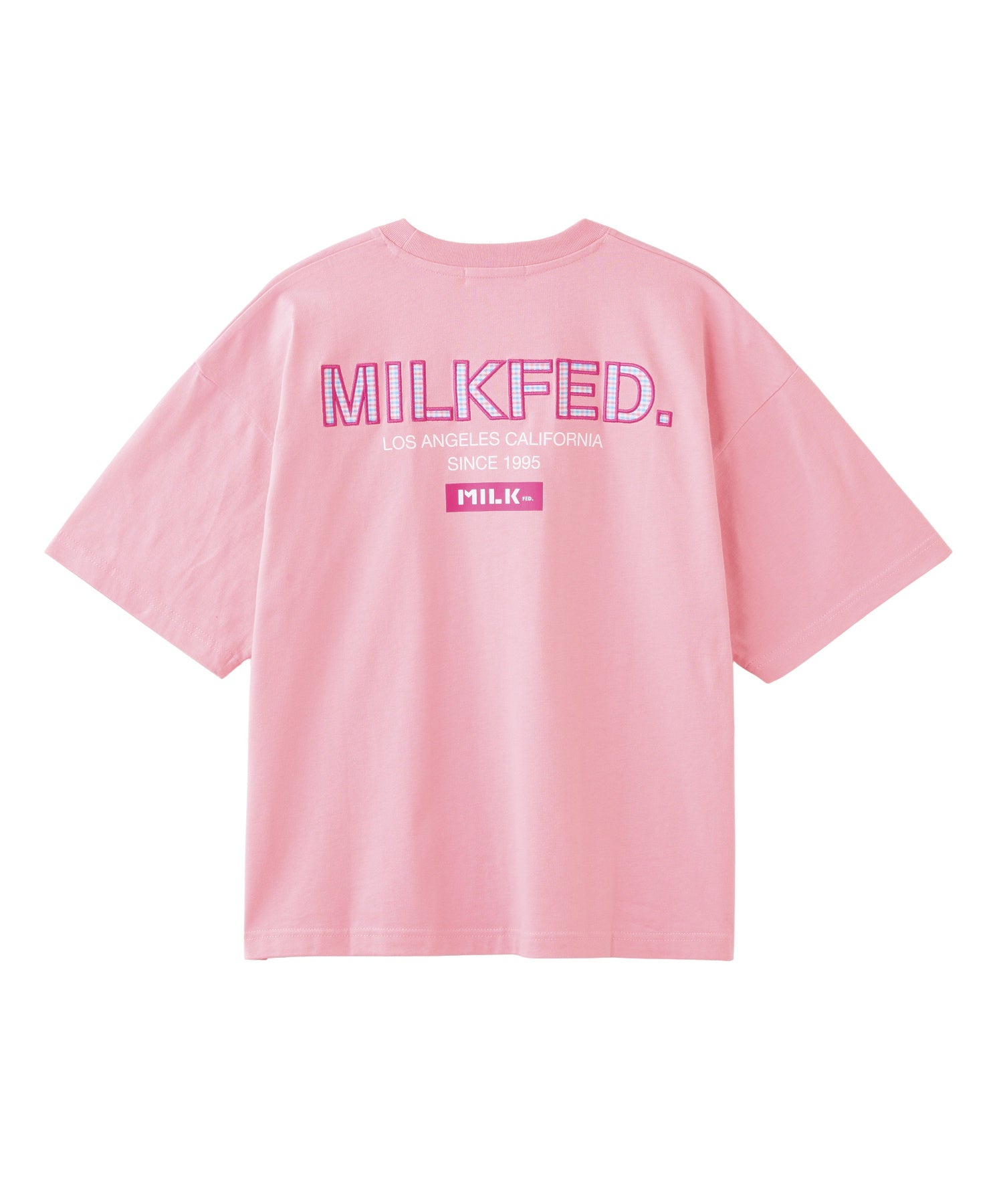 MILKFED. PLAID LOGO WIDE S/S TEE