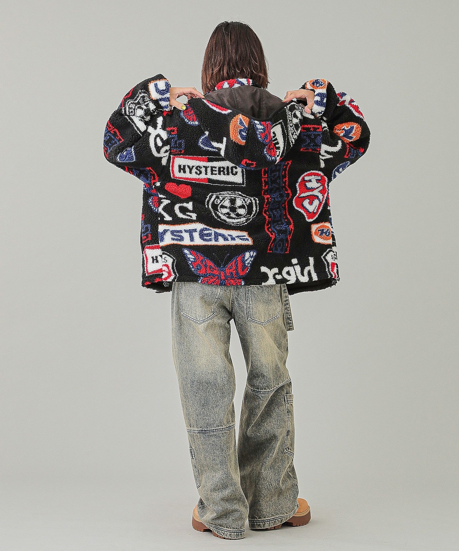 X-girl x HYSTERIC GLAMOUR REVERSIBLE BOA JACKET