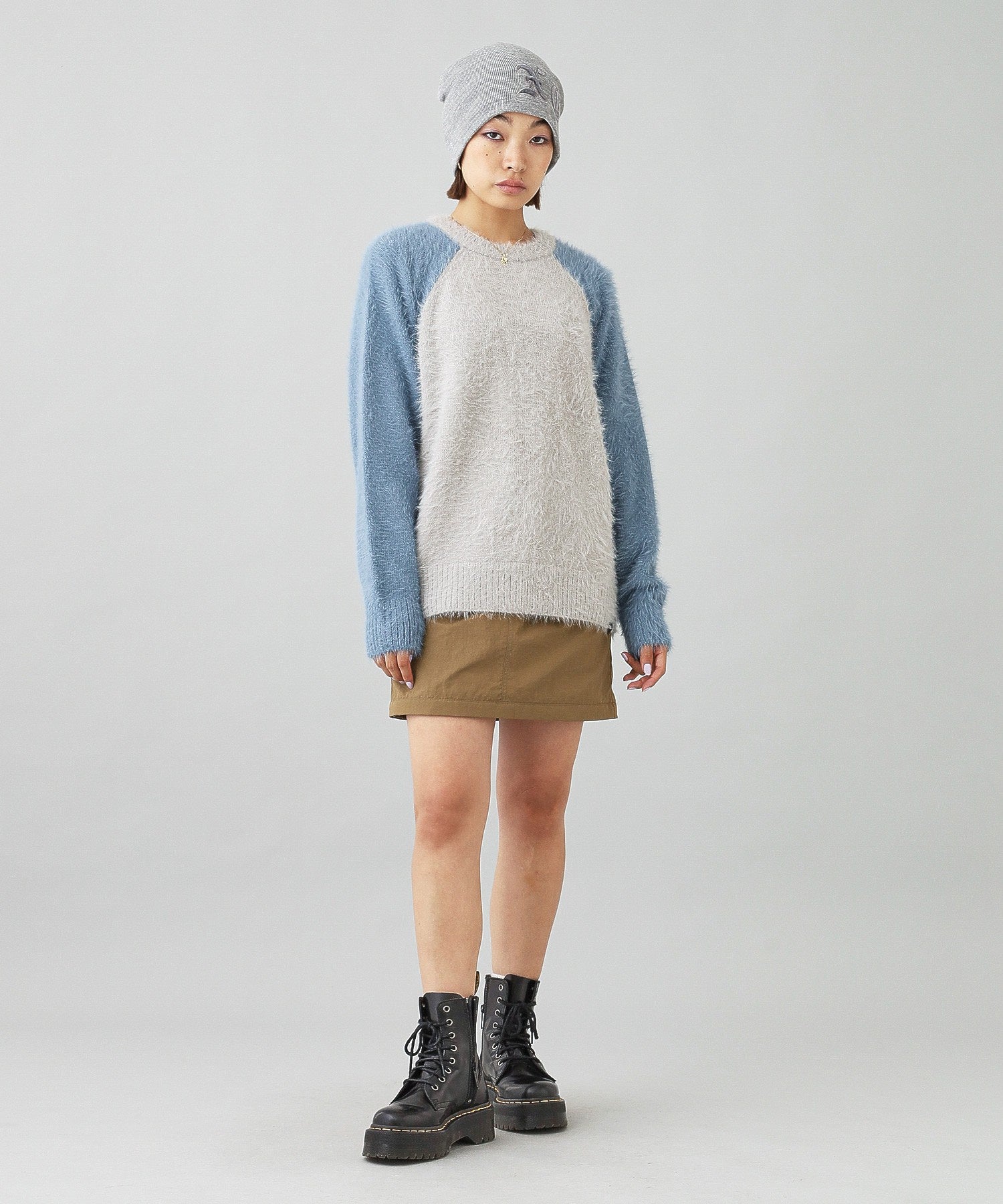 SHAGGY KNIT RAGLAN SLEEVE TOP