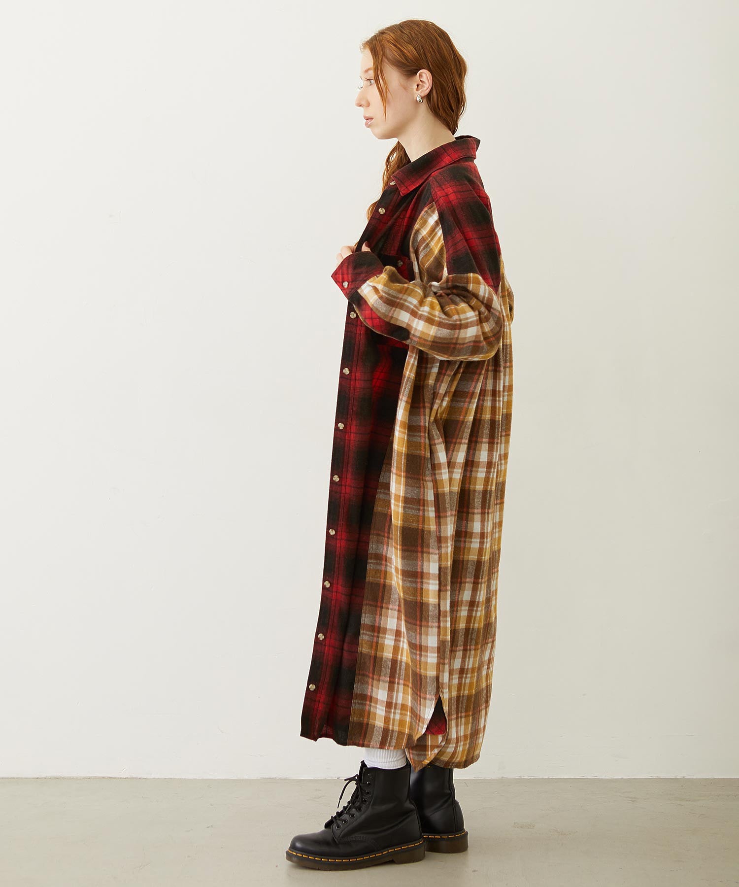 WASHED PANEL SHIRT DRESS