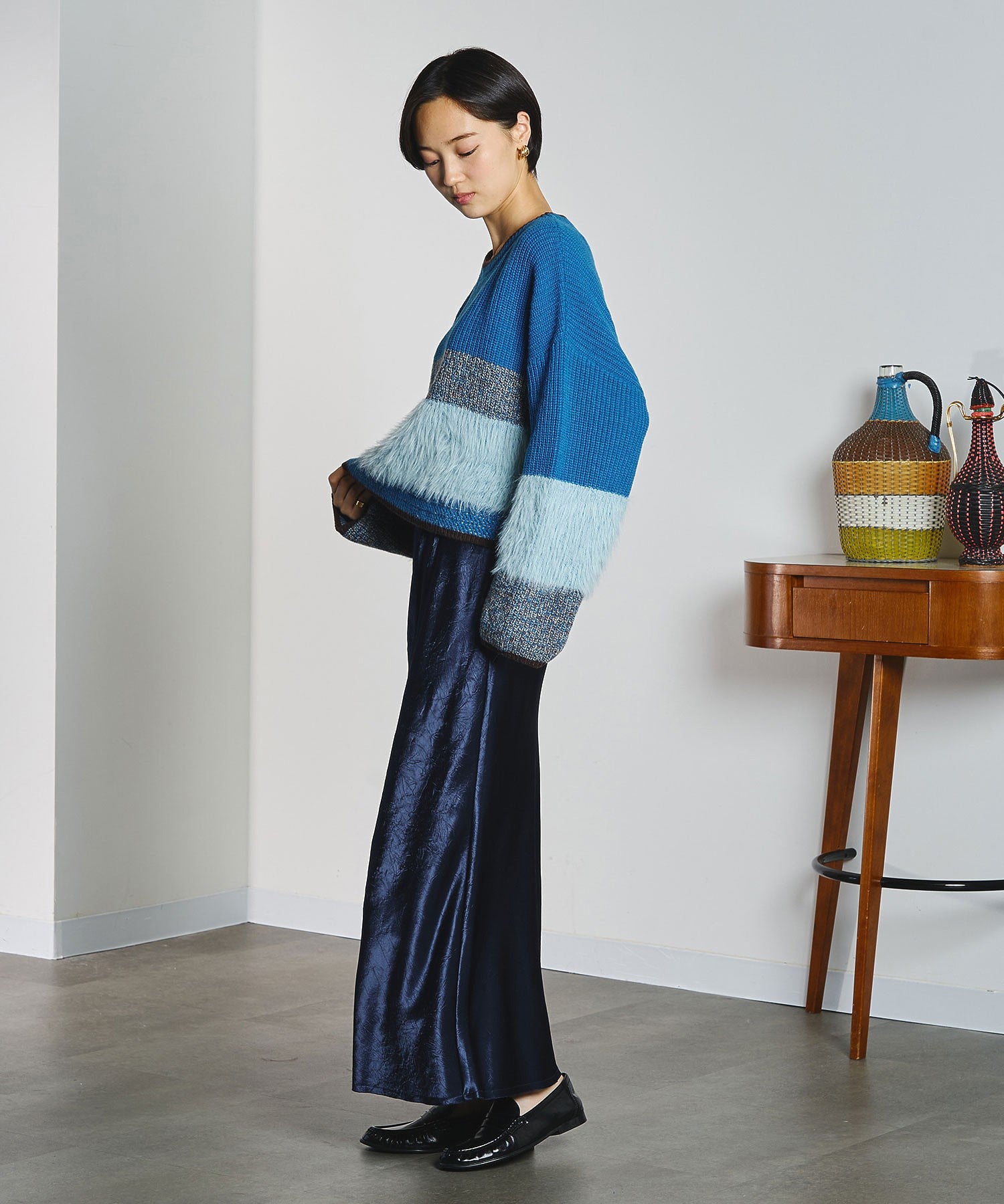 CREOLME/SATIN LONG SKIRT