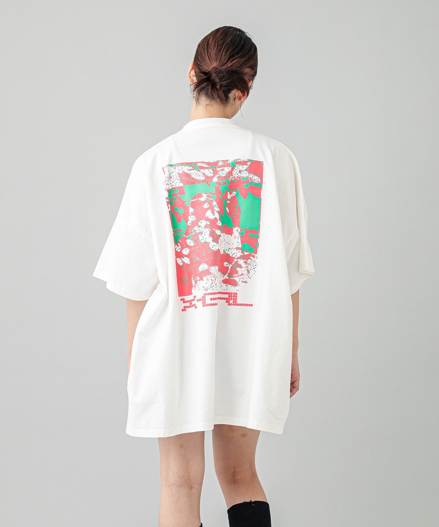 FAINT PRINTED S/S TEE DRESS